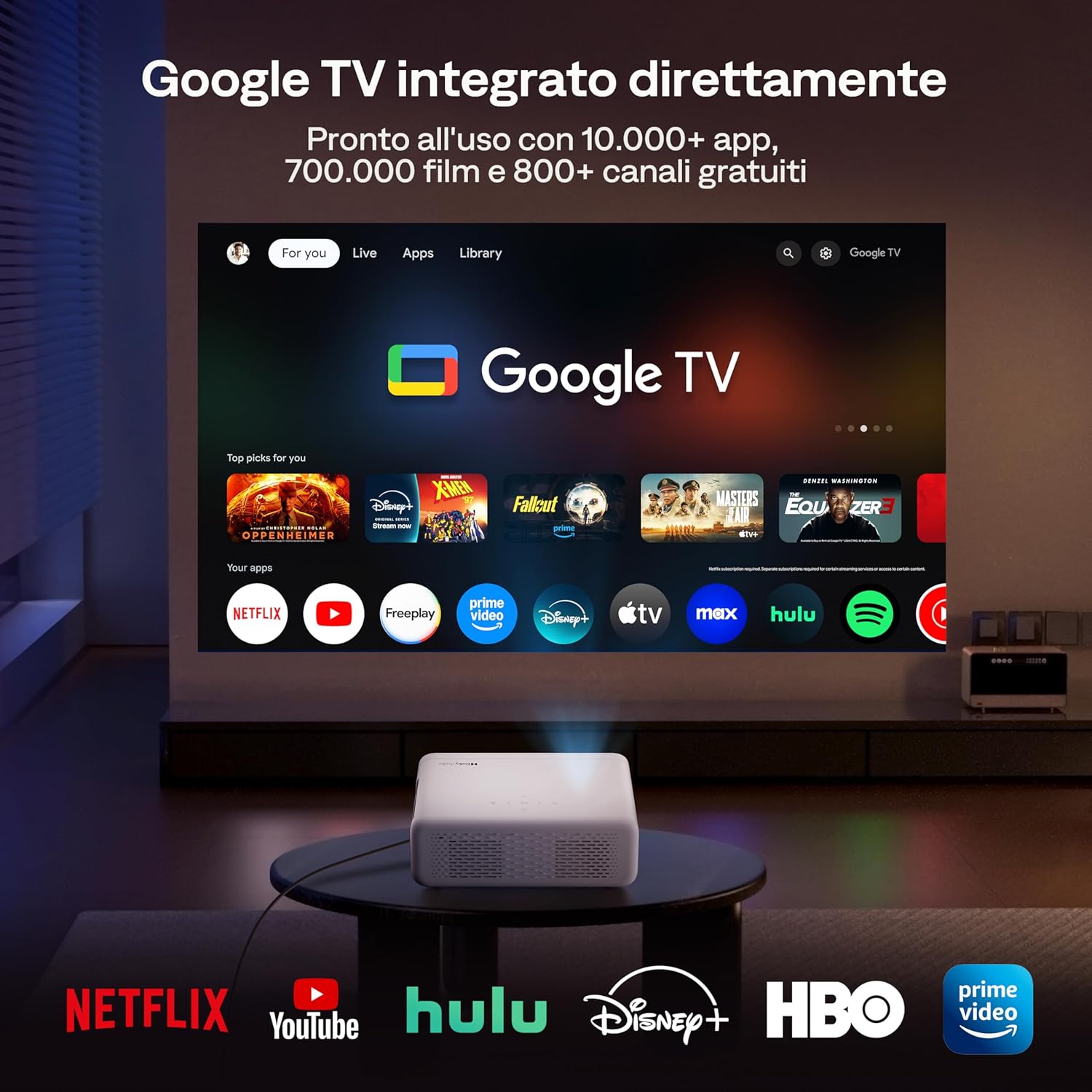 Aurzen Eazze D1G Proiettore 4K Smart TV con Google TV - immagine 2
