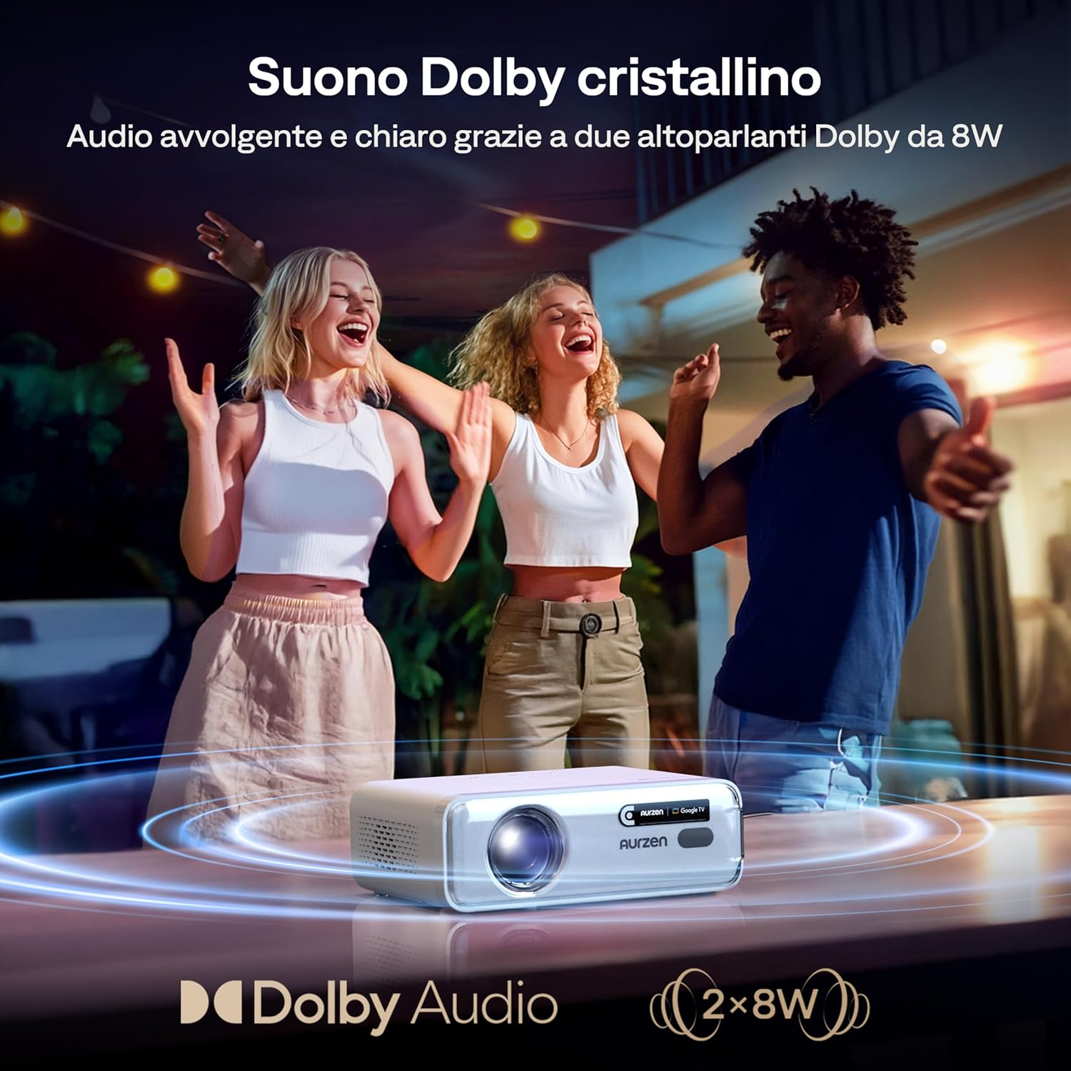 Aurzen Eazze D1G Proiettore 4K Smart TV con Google TV - immagine 7