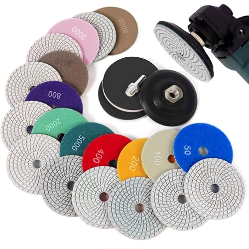 Dischi Diamantati per Lucidare Marmo 100mm, 14 Pezzi