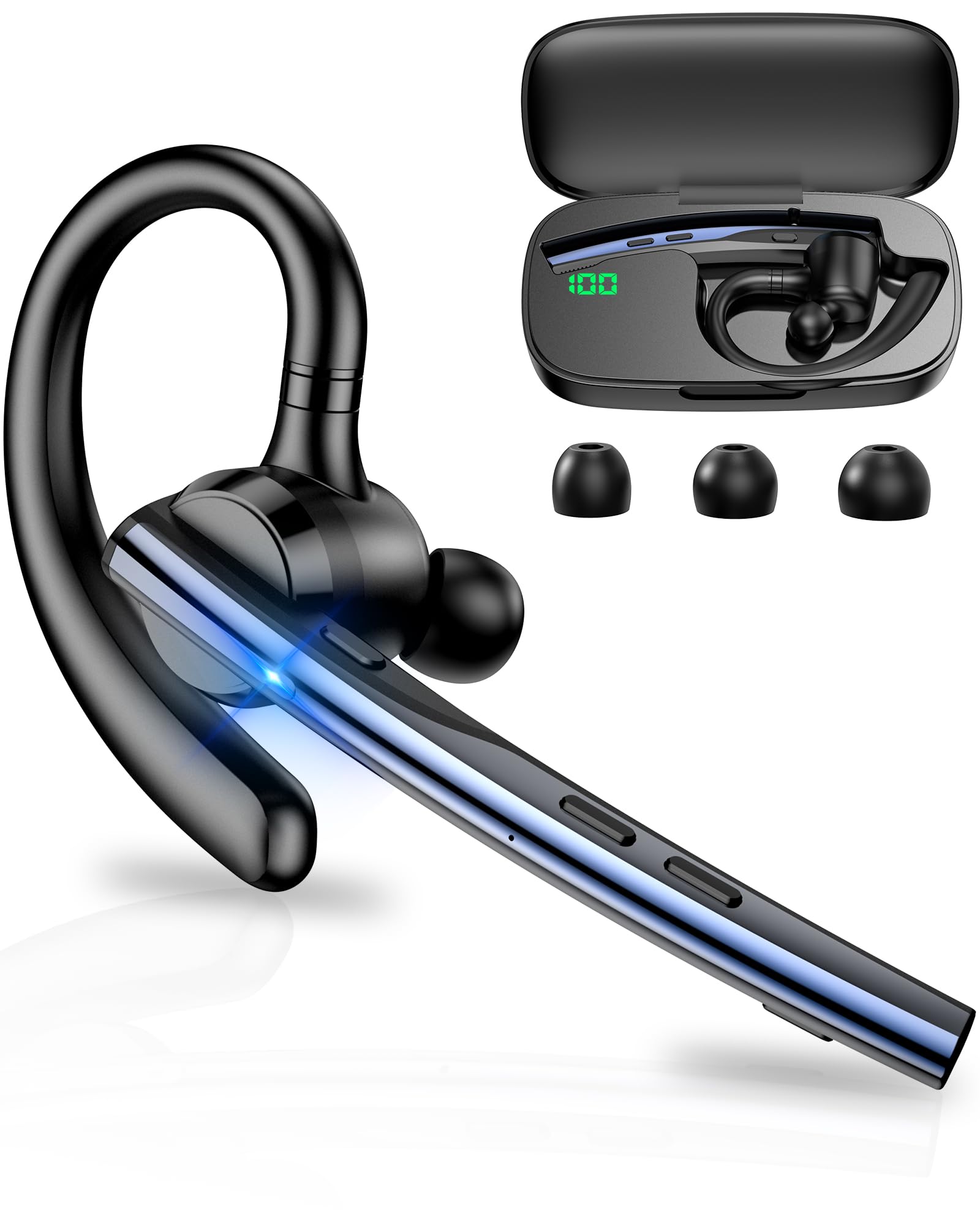 New Bee Auricolare Bluetooth Singolo V5.1 72h