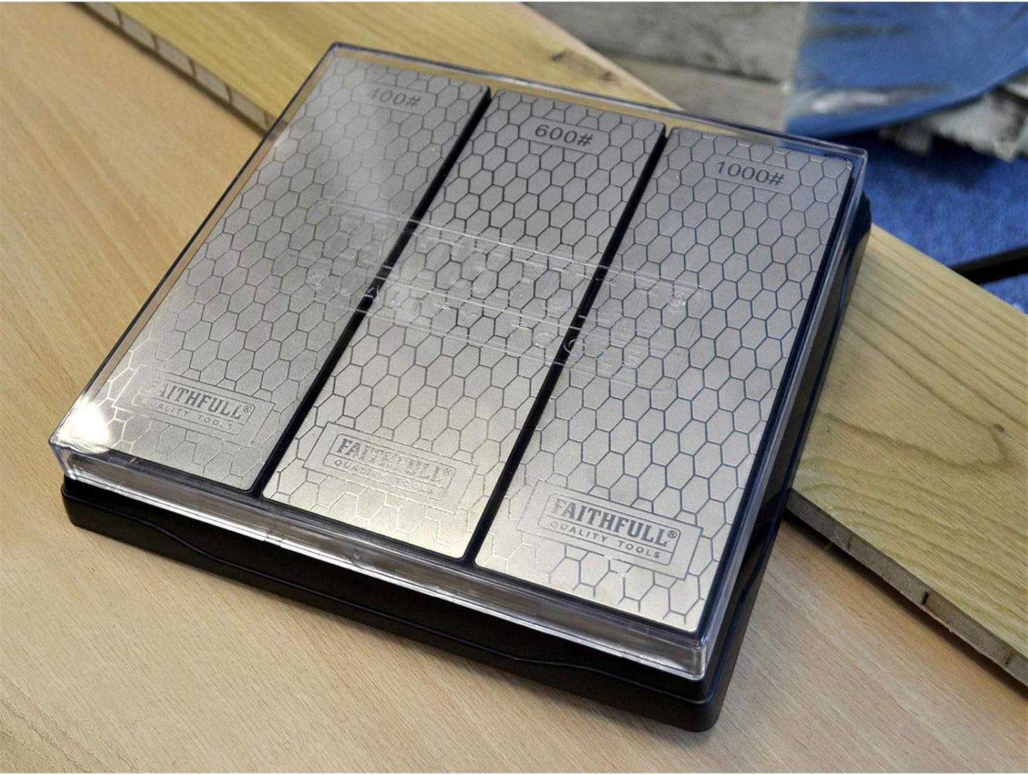Faithfull DWTRIPLE - Kit per affilare diamantato, 3 pezzi, multicolore - immagine 2