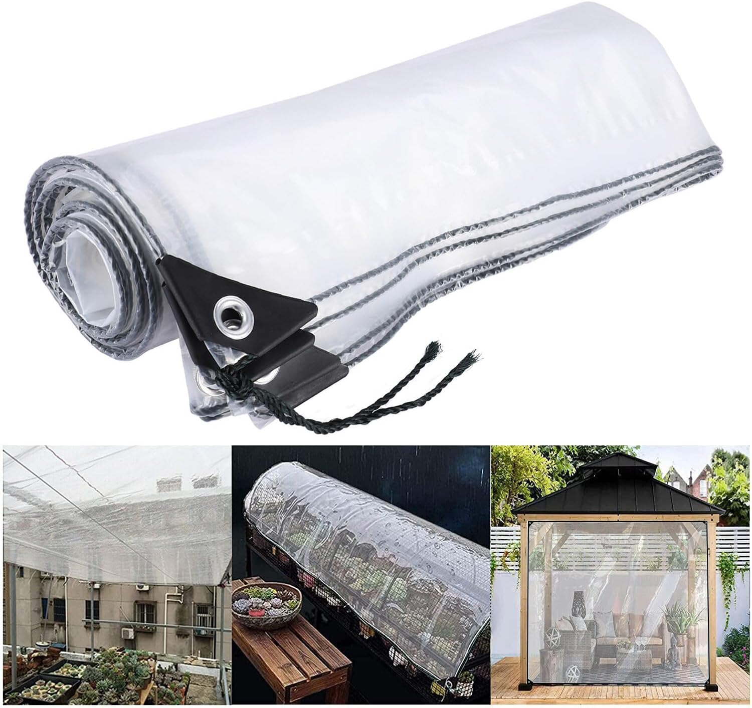 Telone Impermeabile Trasparente 3x6m Occhiellato - immagine 4