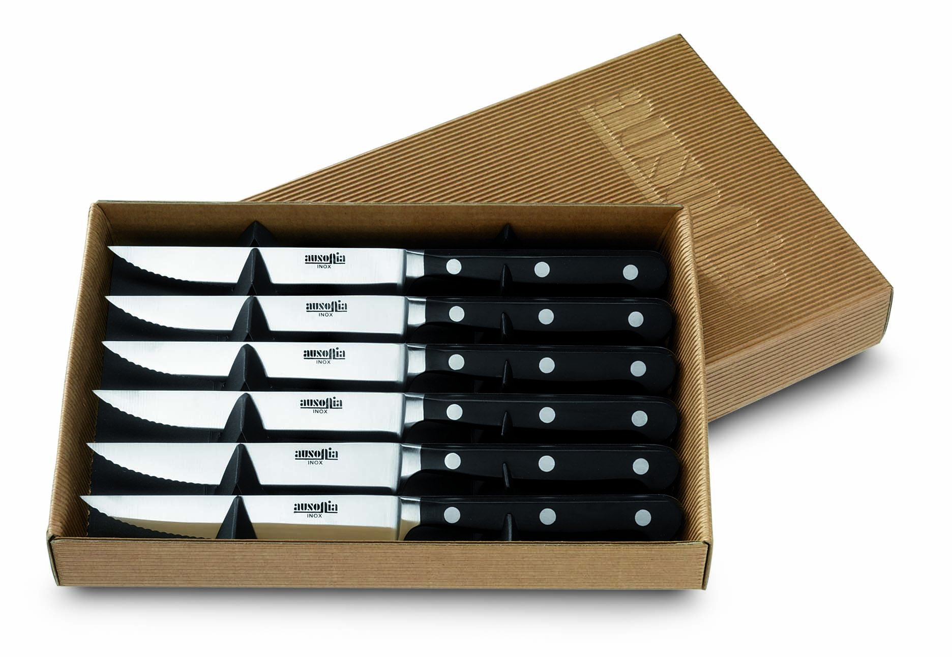 Ausonia - Confezione Regalo 6 Coltelli da Bistecca Forgiati