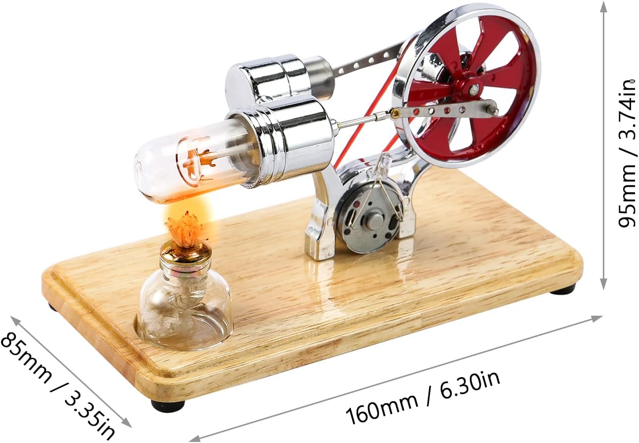 Mini Motore Ad Aria Calda con LED Colorato - immagine 2