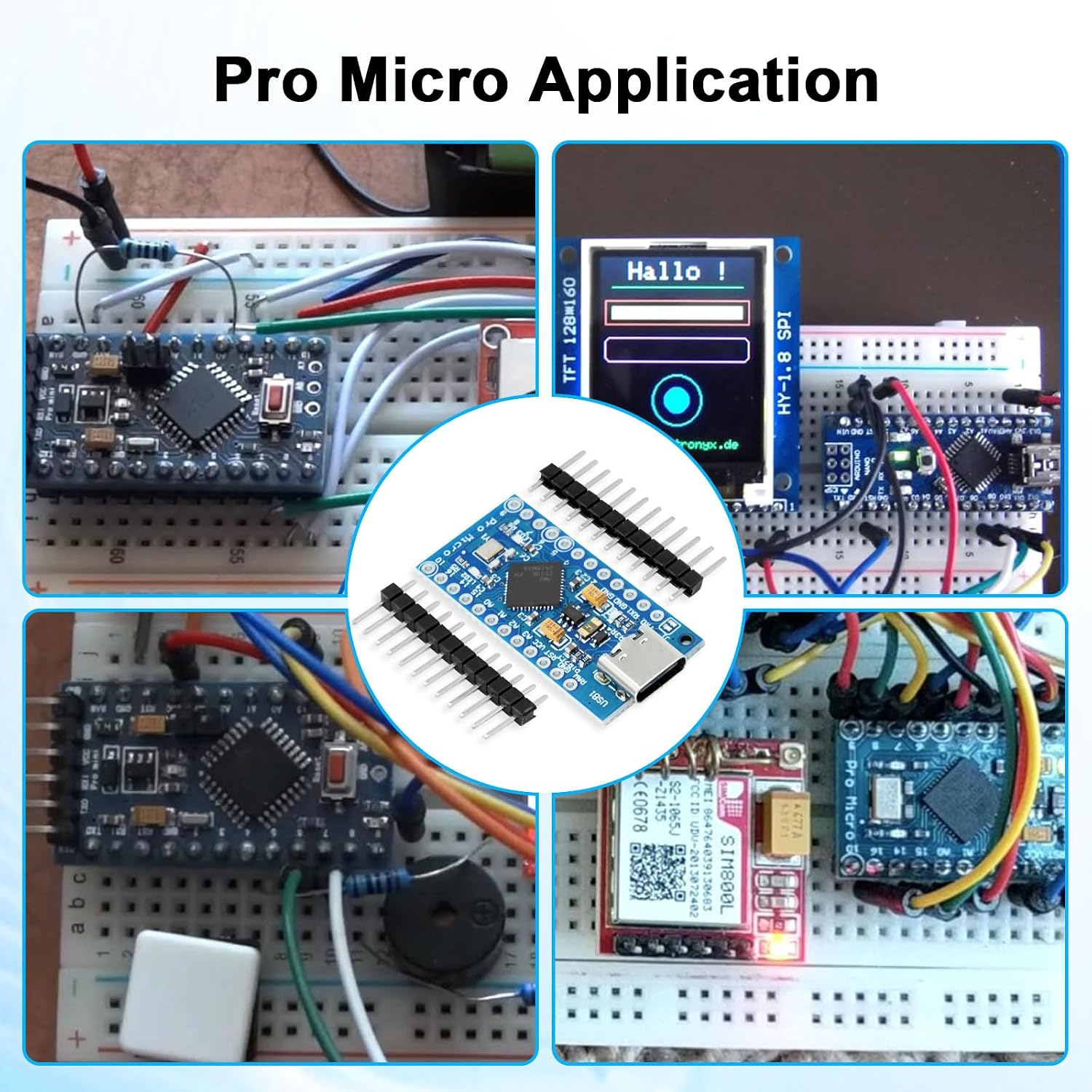 Pro Micro con chip 32u4 Development Board 2 PCS Pro Micro 5V/16MHz Nano ...