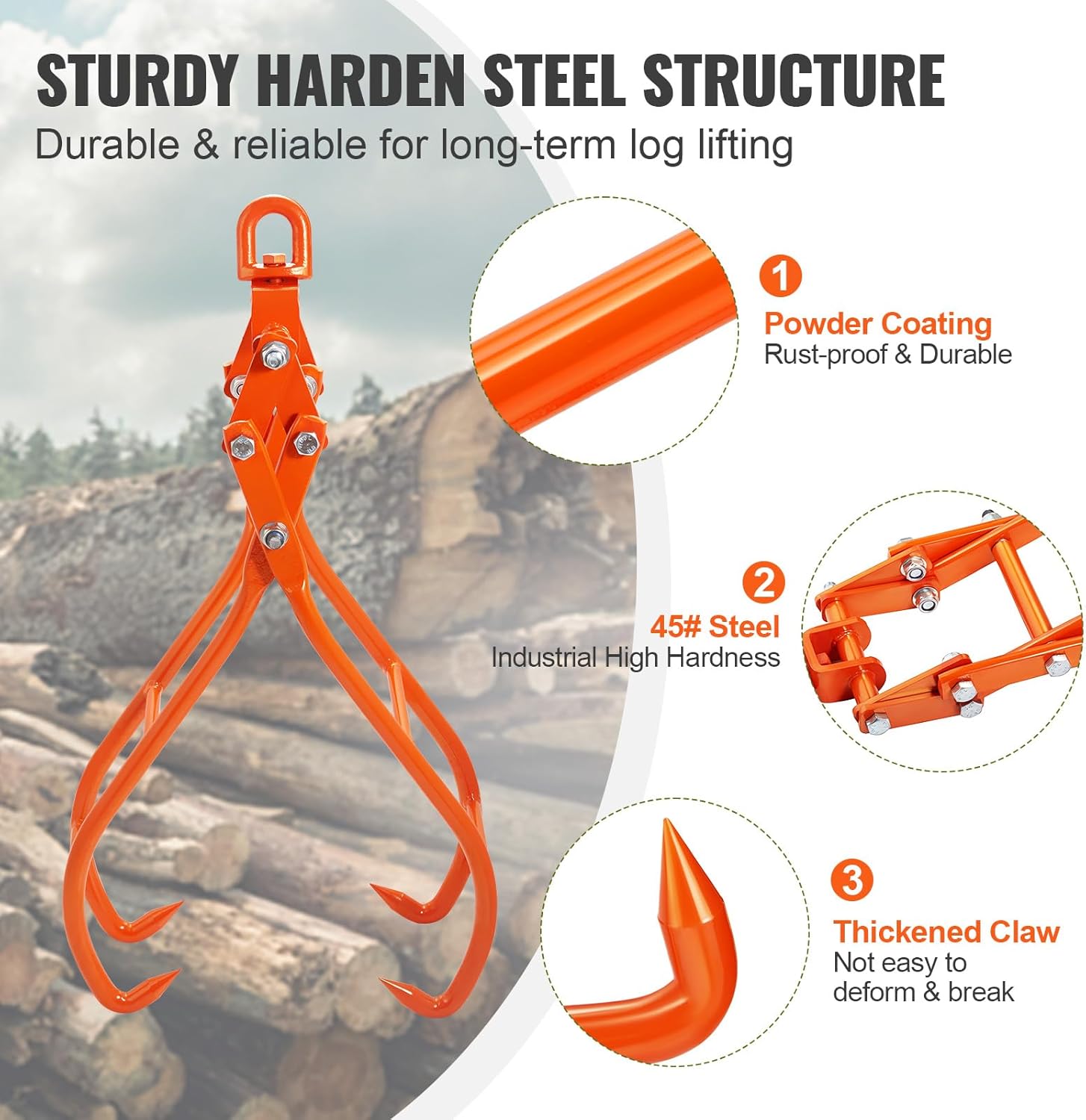 VEVOR Pinza Forestale per Tronchi 914,4 mm - immagine 4