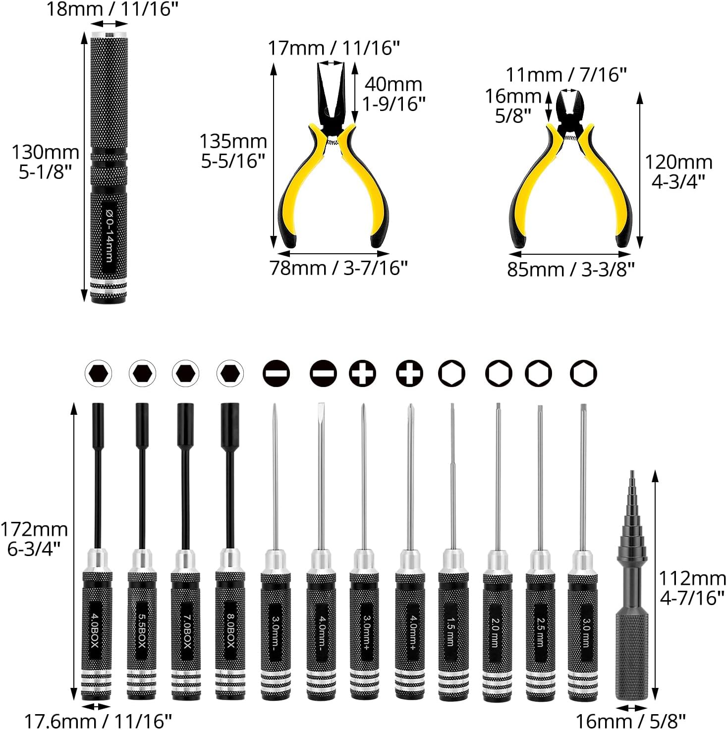 Qwork® Set Strumenti RC 18 in 1 - immagine 6