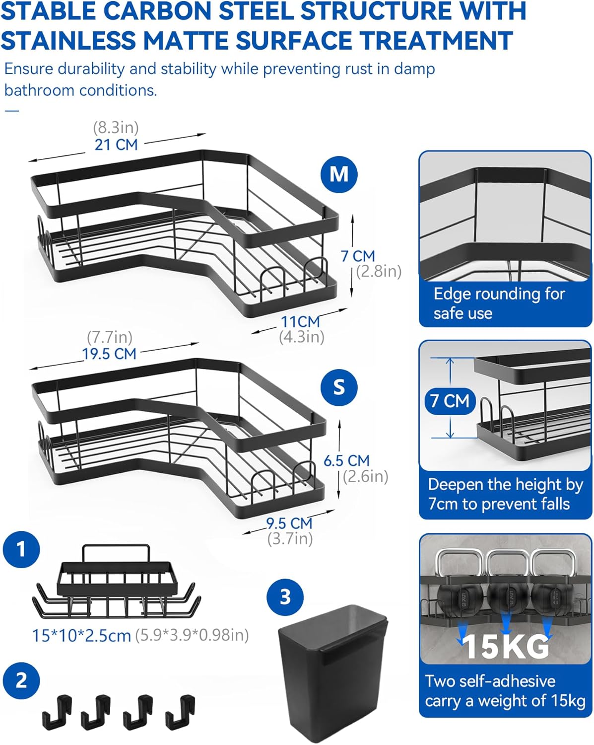 Porta Sapone per Doccia 4 Pack Nero (SM+2) - immagine 2