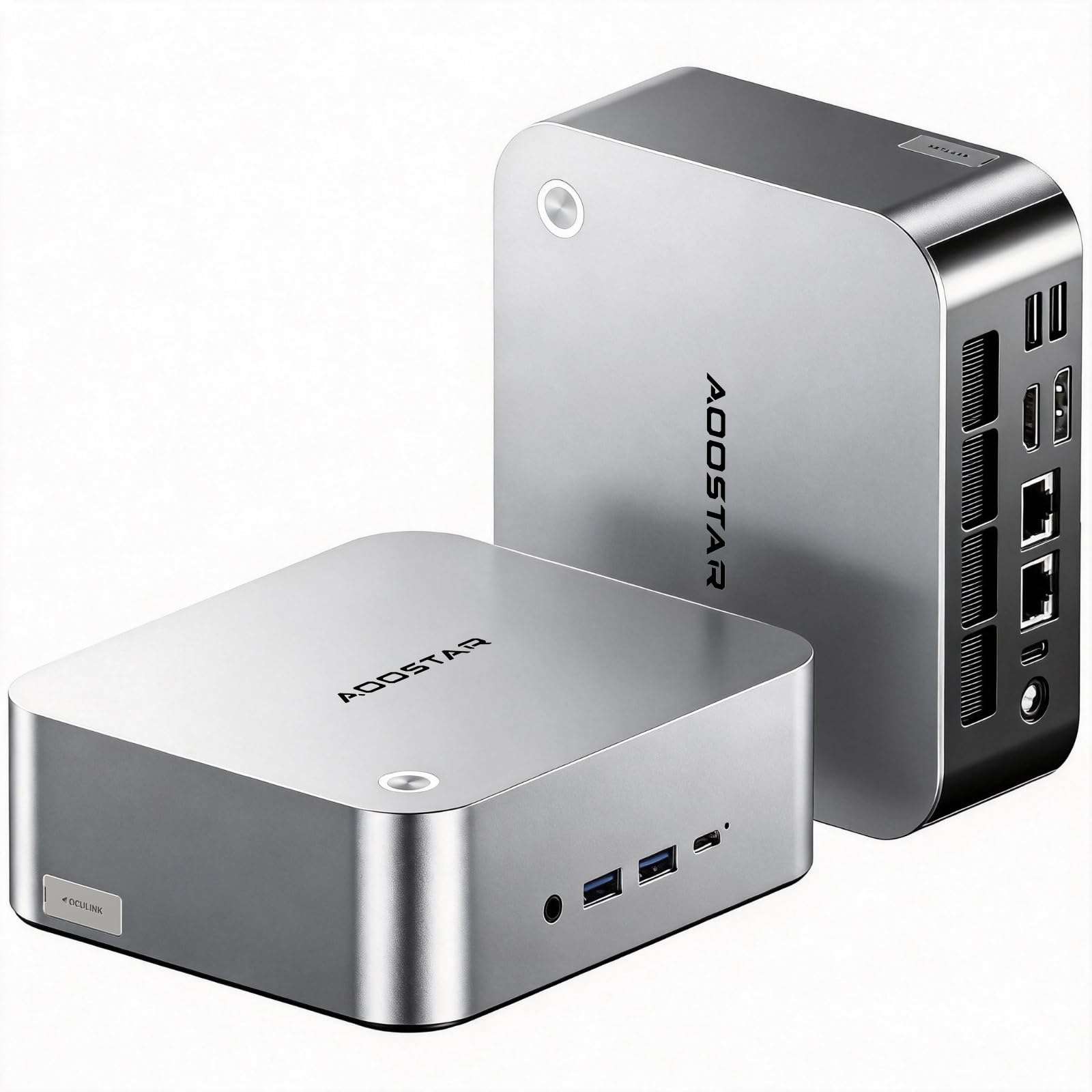 AOOSTAR MACO Mini PC, AMD Ryzen 7 6850H (8C/16T, fino a 4.7GHz), 24GB RAM 5, 1TB SSD PCIe 4.0, Windows 11 Pro, Radeon 680M, OCuLink, 2xUSB4, 2x2.5G LAN, Uscita 4K Quad, Sblocco Impronta