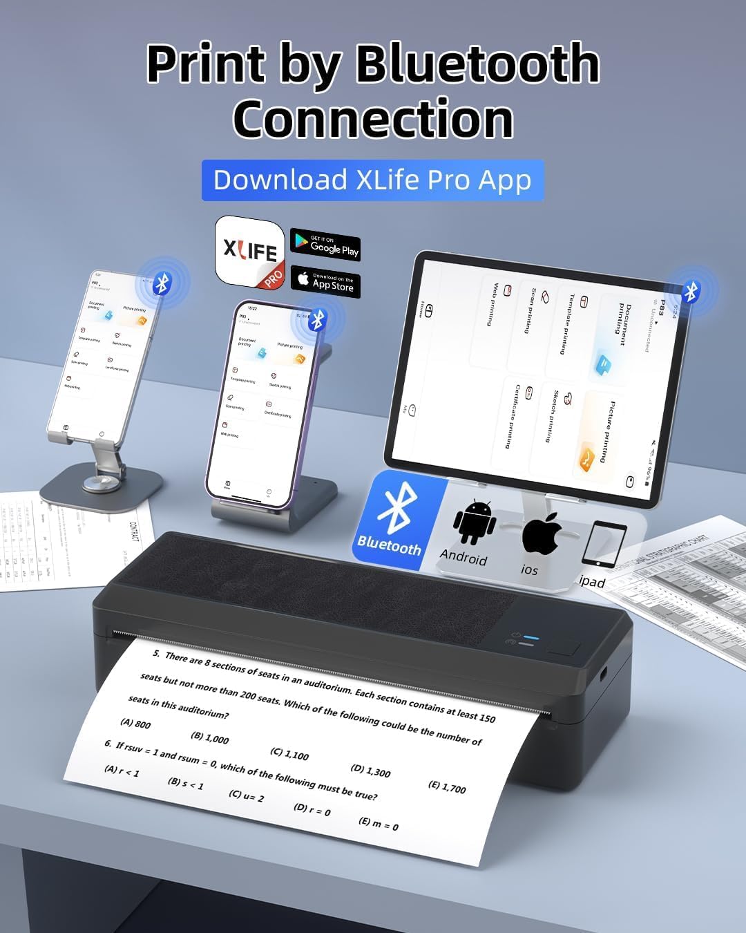 Stampante Termica Portatile A4 Bluetooth P83 - immagine 3
