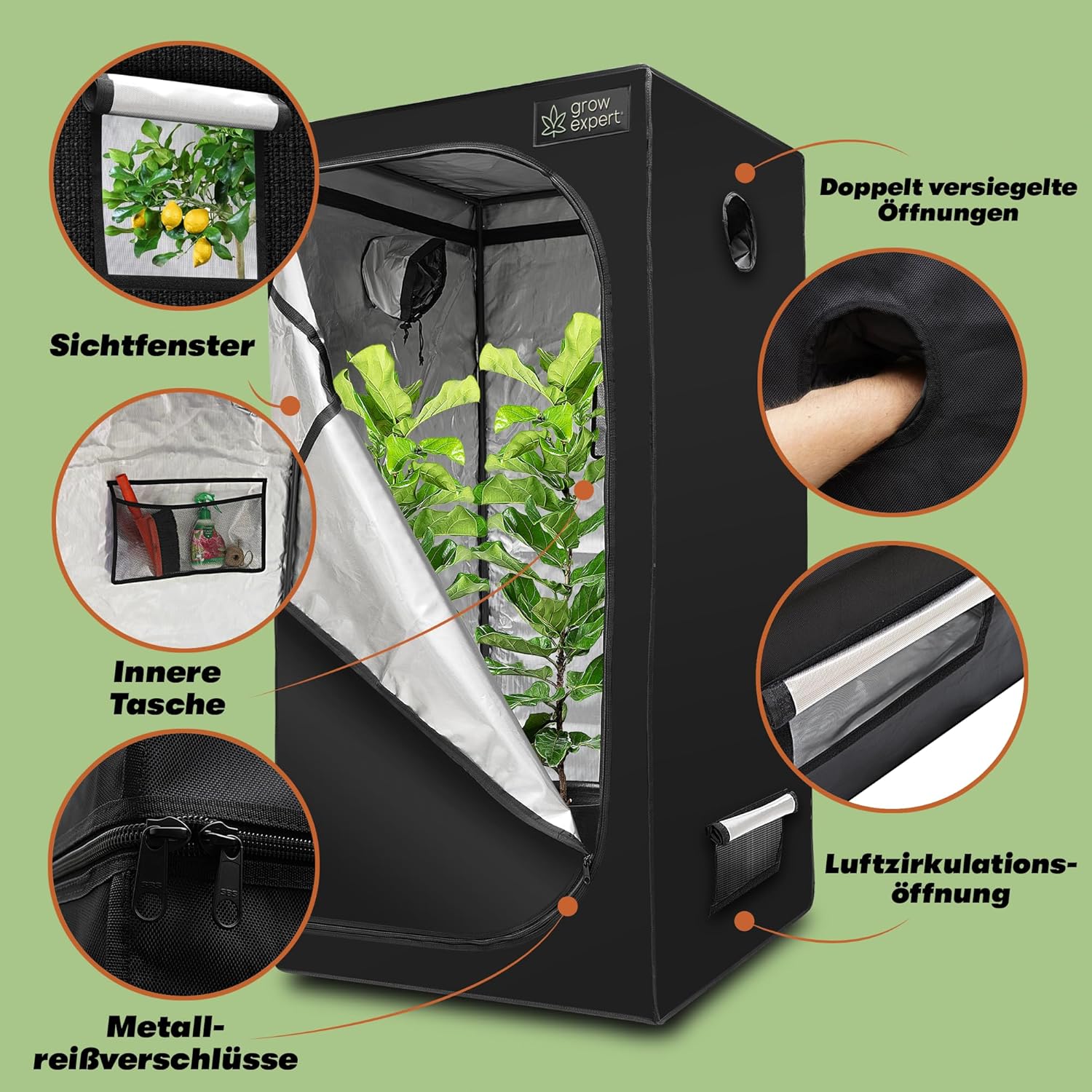 Tenda Premium Grow Box 80x80x180 cm - immagine 2