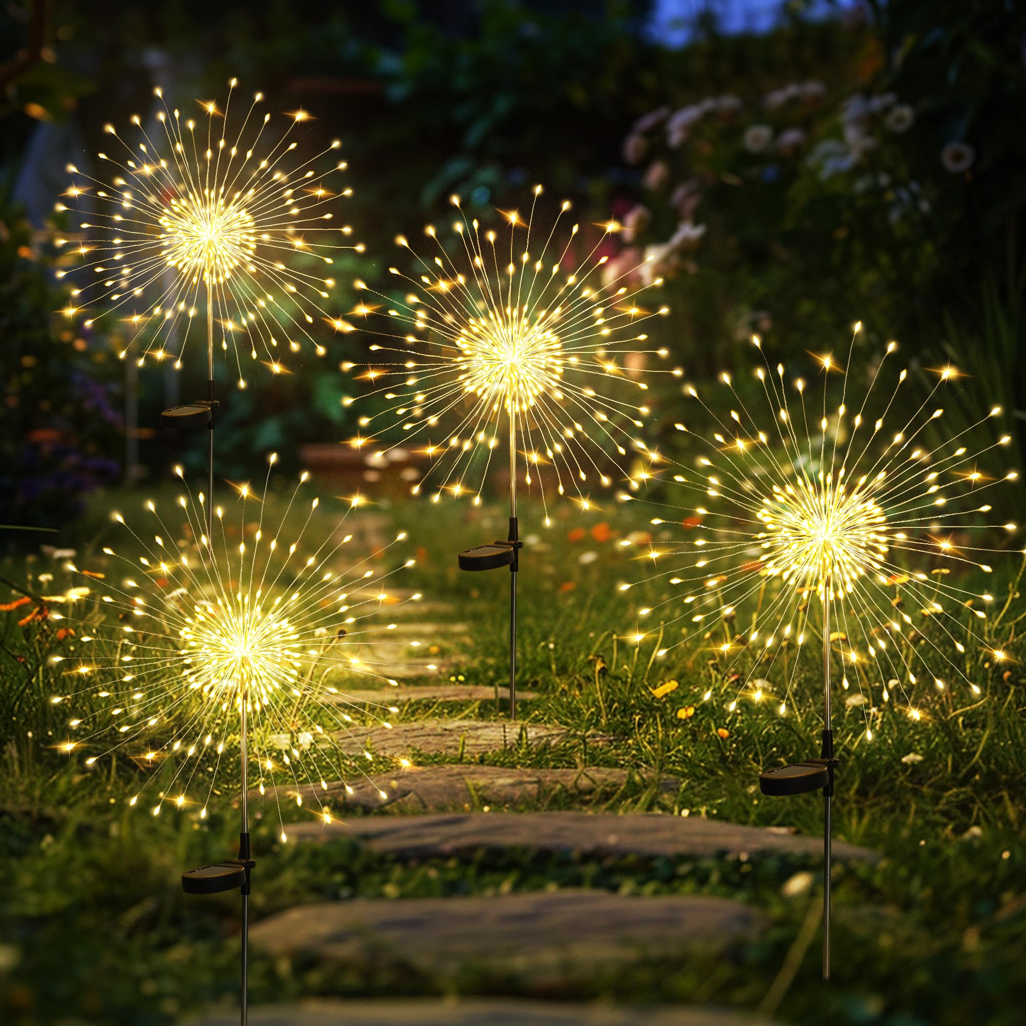 Gigalumi Luci Solari da Giardino 120 LED 4 Pezzi