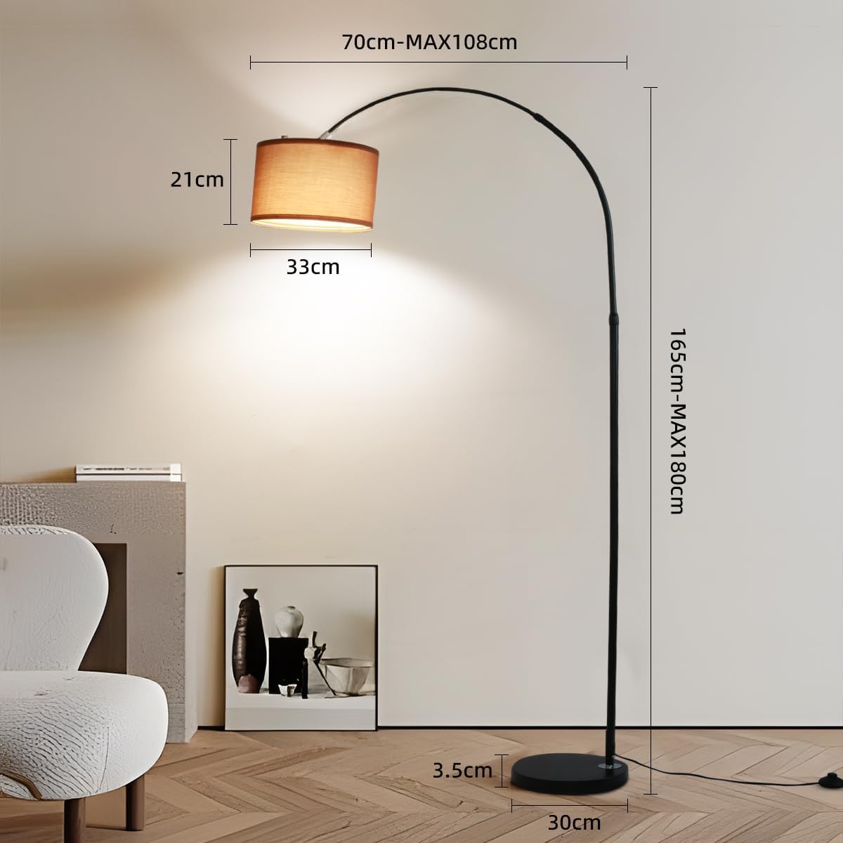 ANTNELICHT LUNA Lampada da Terra ad Arco Vintage - immagine 8