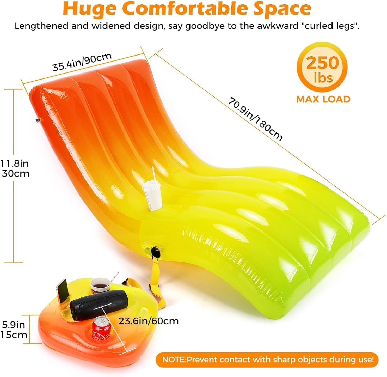 Set Sedie Gonfiabili da Piscina con Portabicchieri - immagine 2