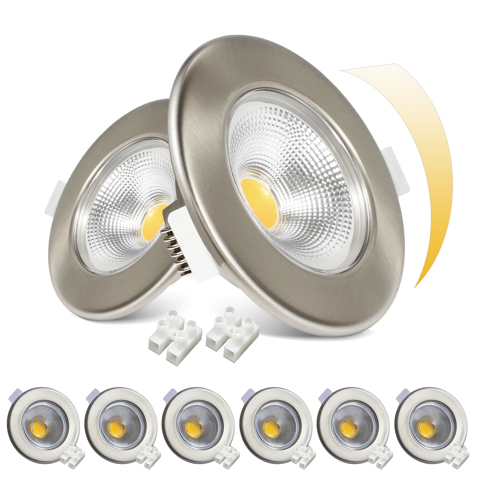 Hibay Set 8 Faretti LED da Incasso 10W 3000K