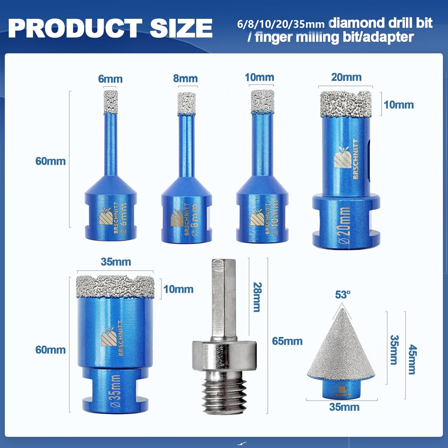 Brschnitt Set Punta per Trapano Diamantata - immagine 2