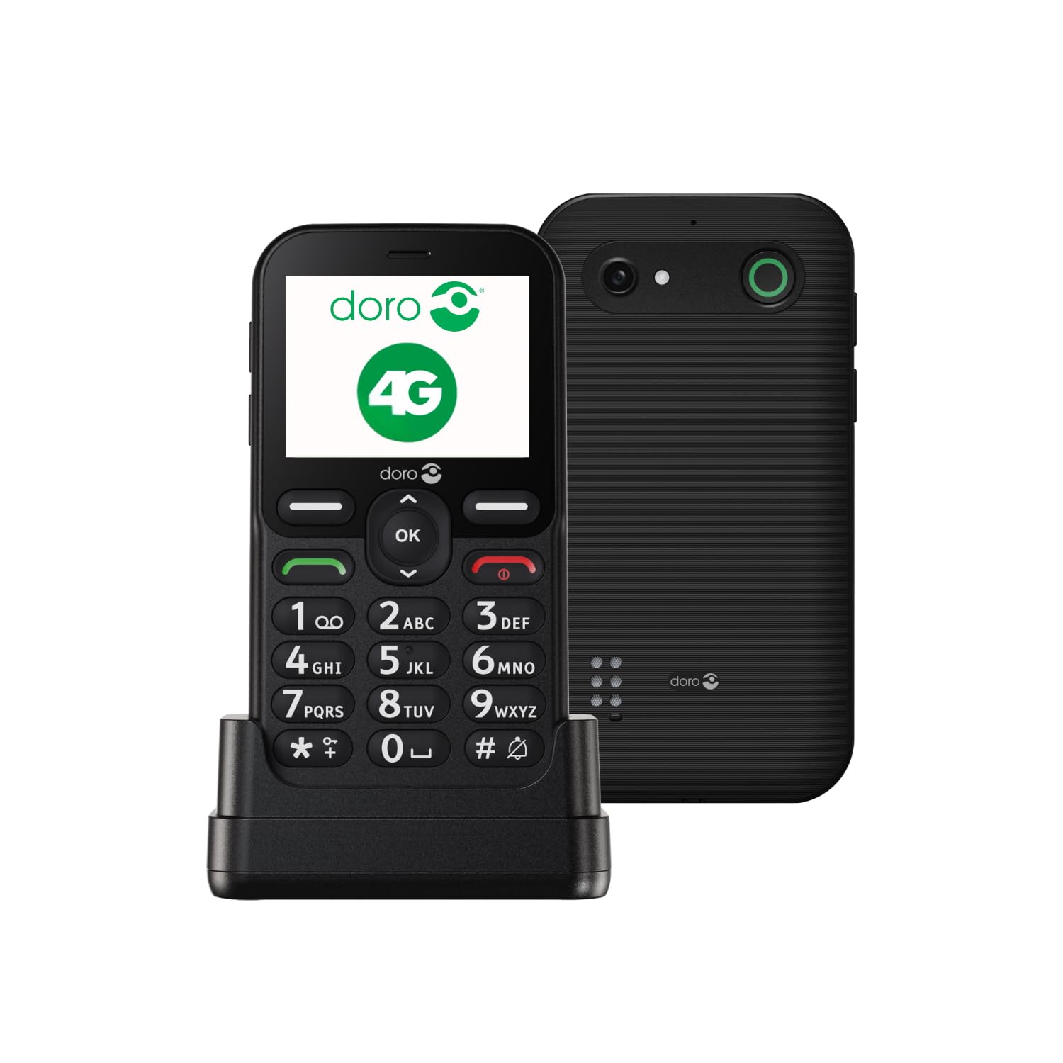 Doro Telefono Leva E10 - Cellulare per Anziani, Nero