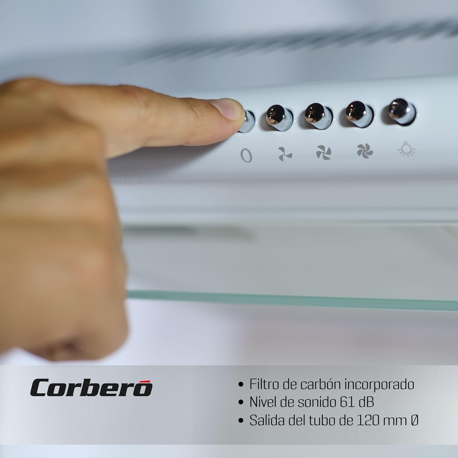 Corberó SELATI640W Campana Convenzionale 60cm, Bianco - immagine 4