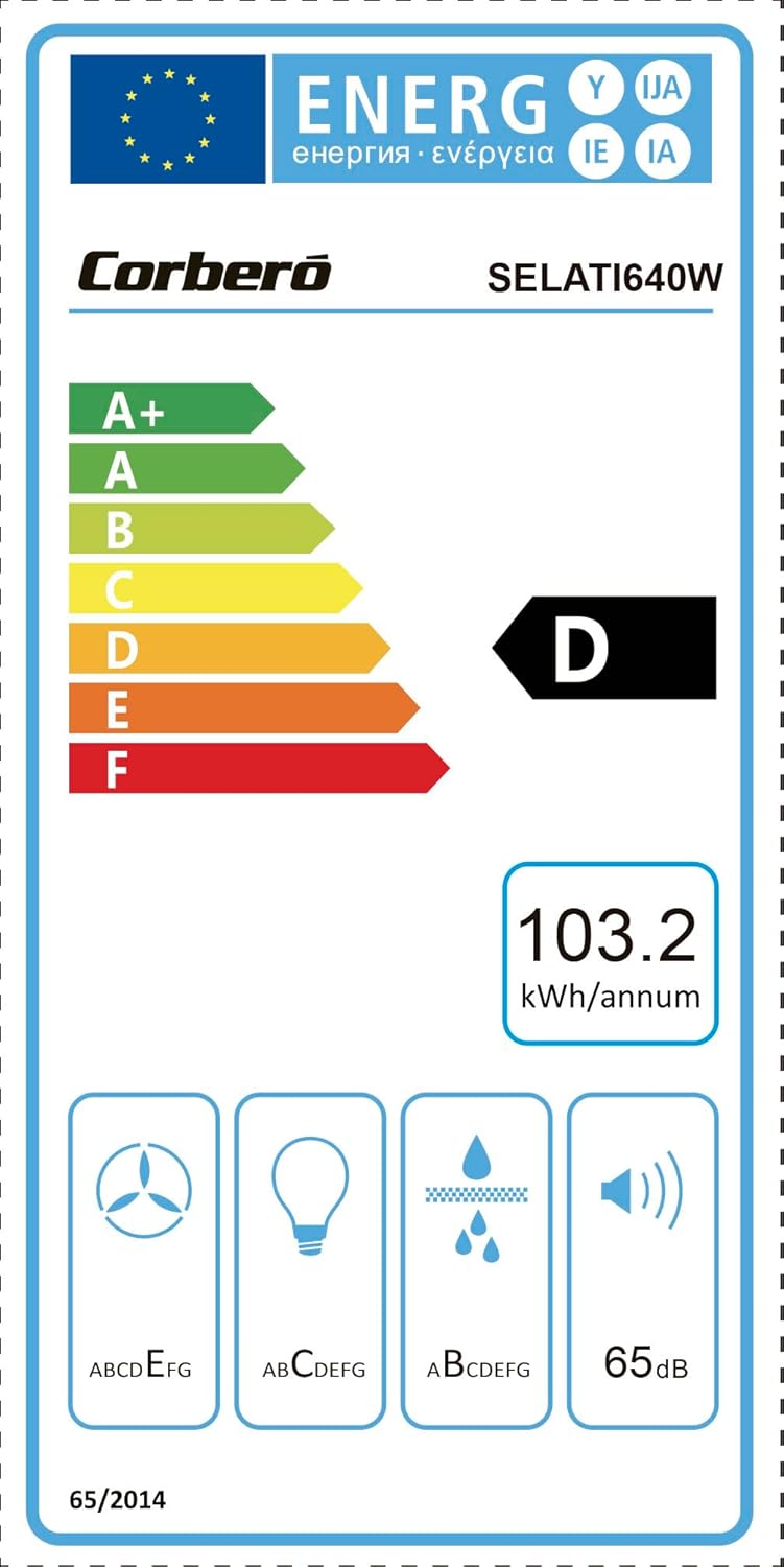 Corberó SELATI640W Campana Convenzionale 60cm, Bianco - immagine 7
