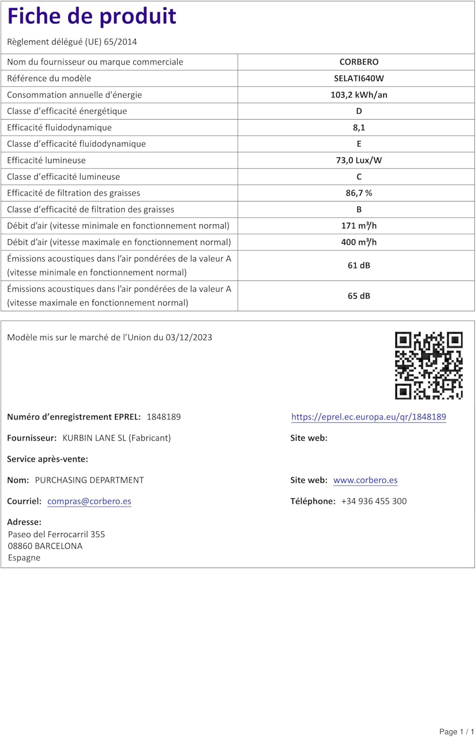 Corberó SELATI640W Campana Convenzionale 60cm, Bianco - immagine 8