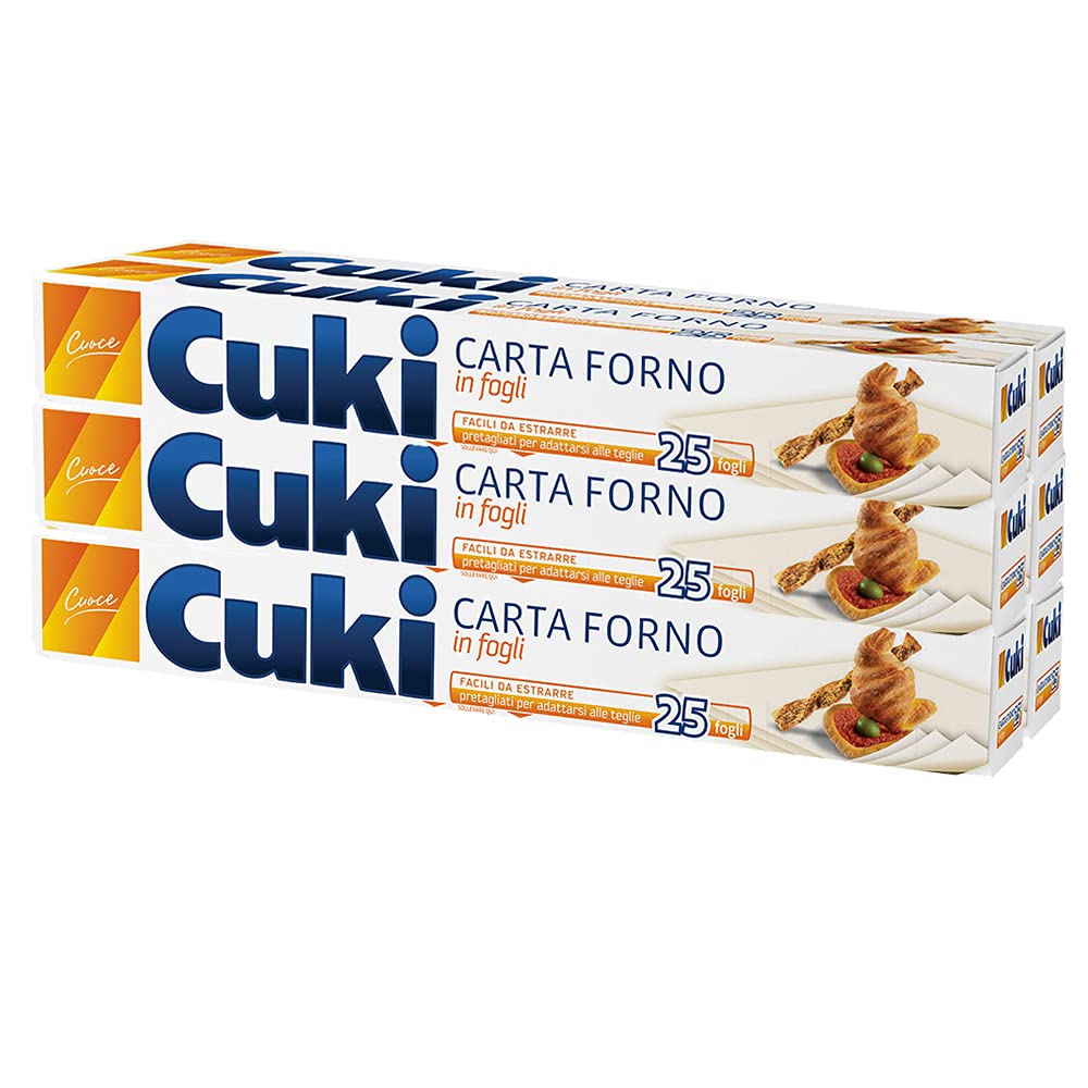 Cuki Carta Forno In Fogli, Multicolore, 25 Unità, Confezione da 6