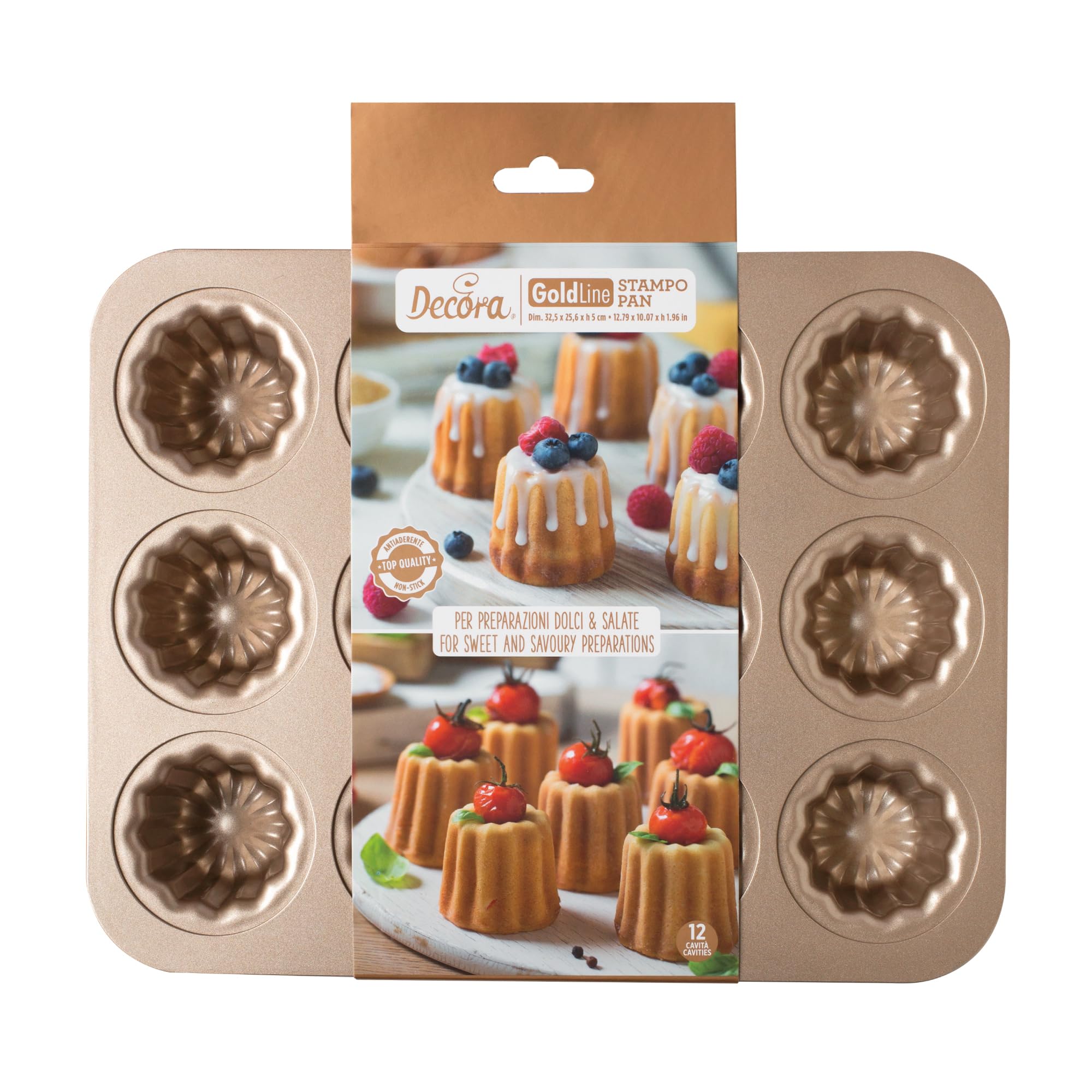 Decora 0070104 Stampo Gold Line Tortine 12 Cavità