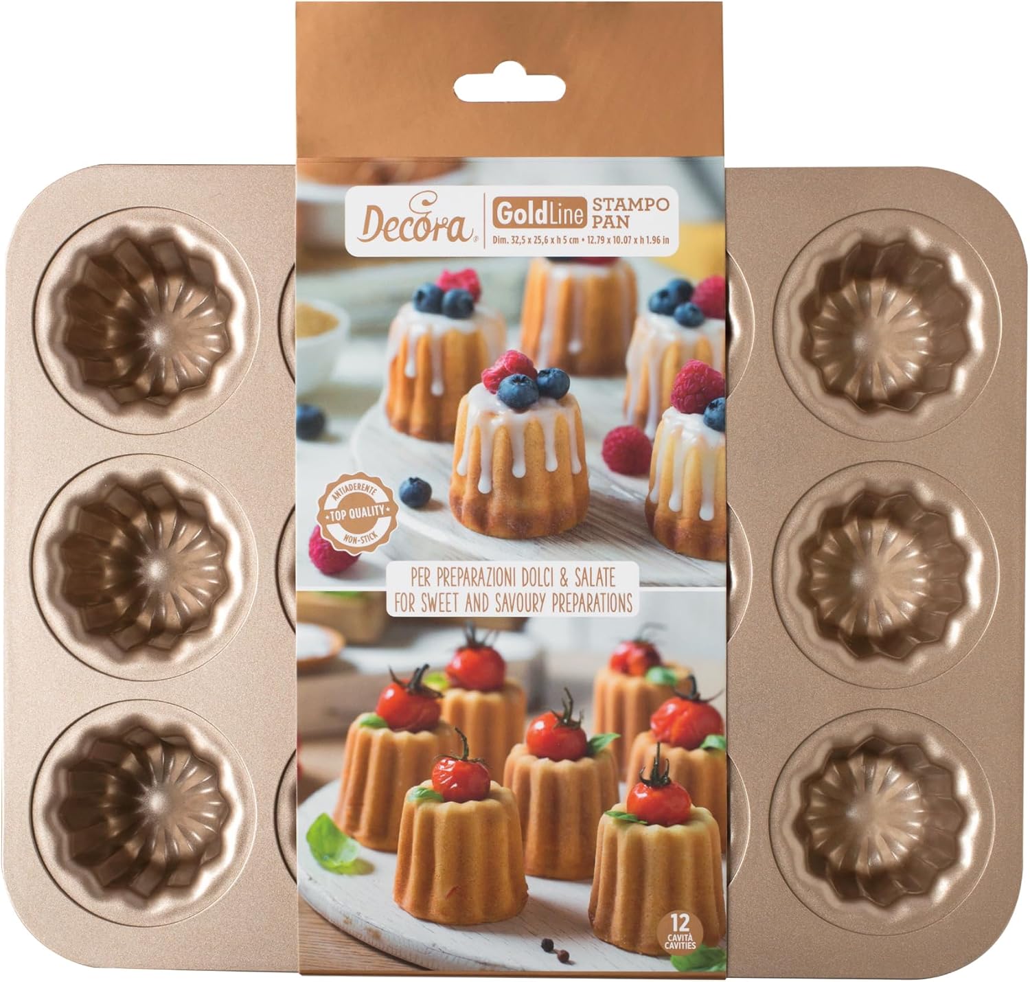 Decora 0070104 Stampo Gold Line Tortine 12 Cavità - immagine 1