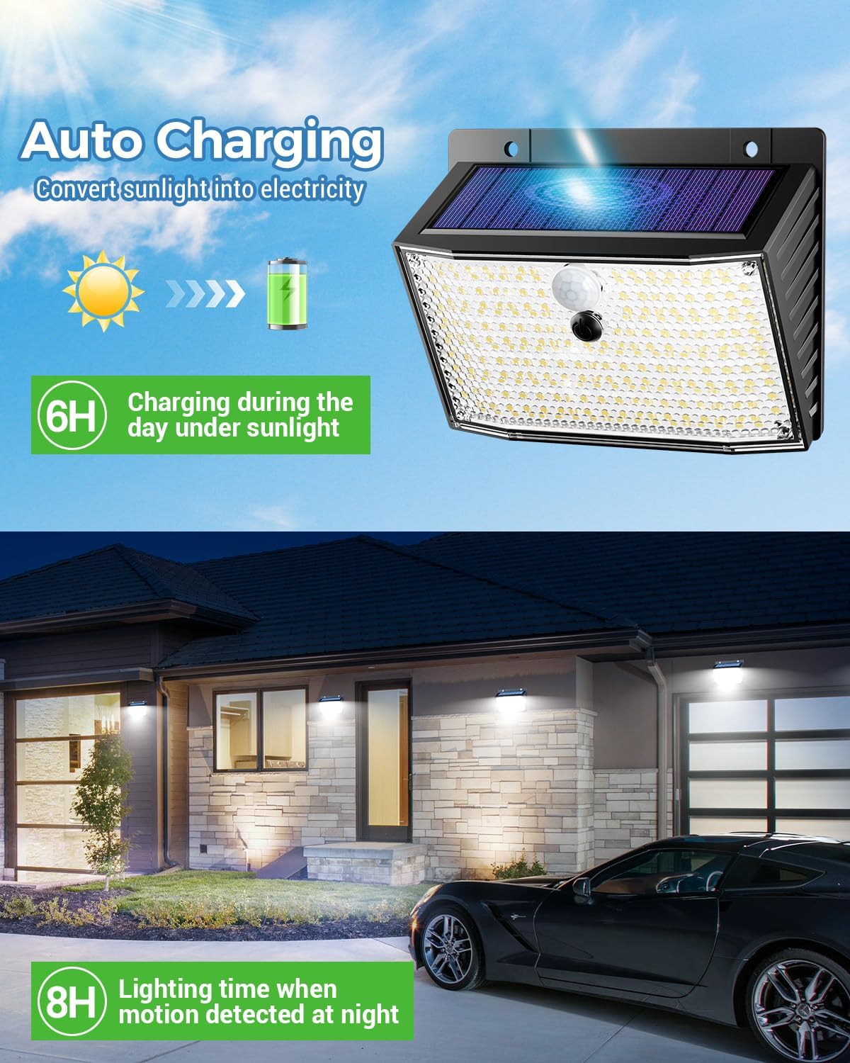 Nipify Luce Solare Led Esterno 168 LED (10 Pezzi) - immagine 3