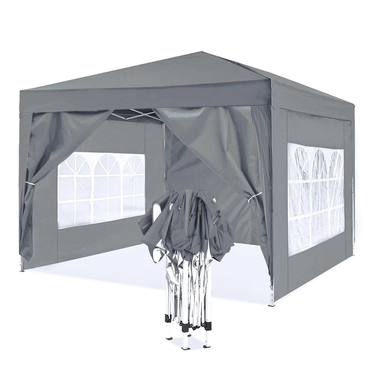 Ise Gazebo Pieghevole 3x3 Impermeabile UV50+, Grigio