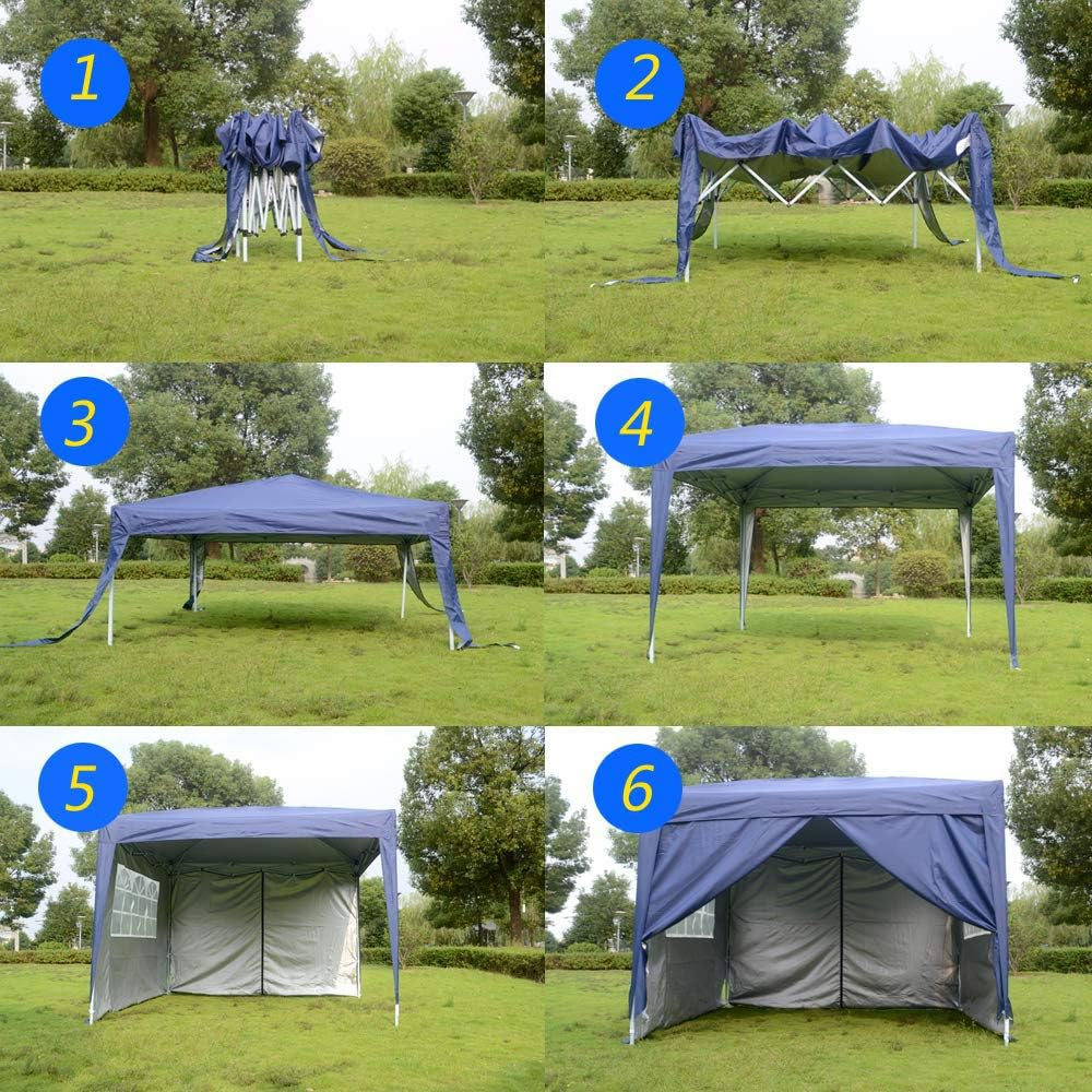 Ise Gazebo Pieghevole 3x3 Impermeabile UV50+, Grigio - immagine 7