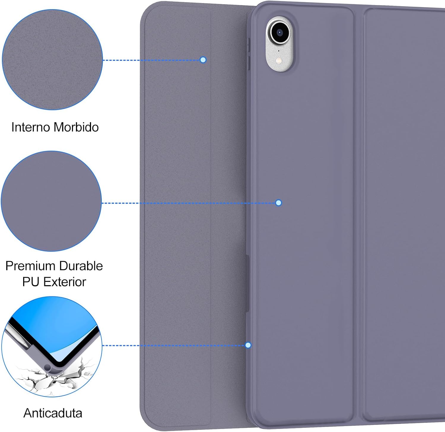 Iveoppe Tastiera iPad 10/11 Gen con Trackpad, Viola - immagine 6