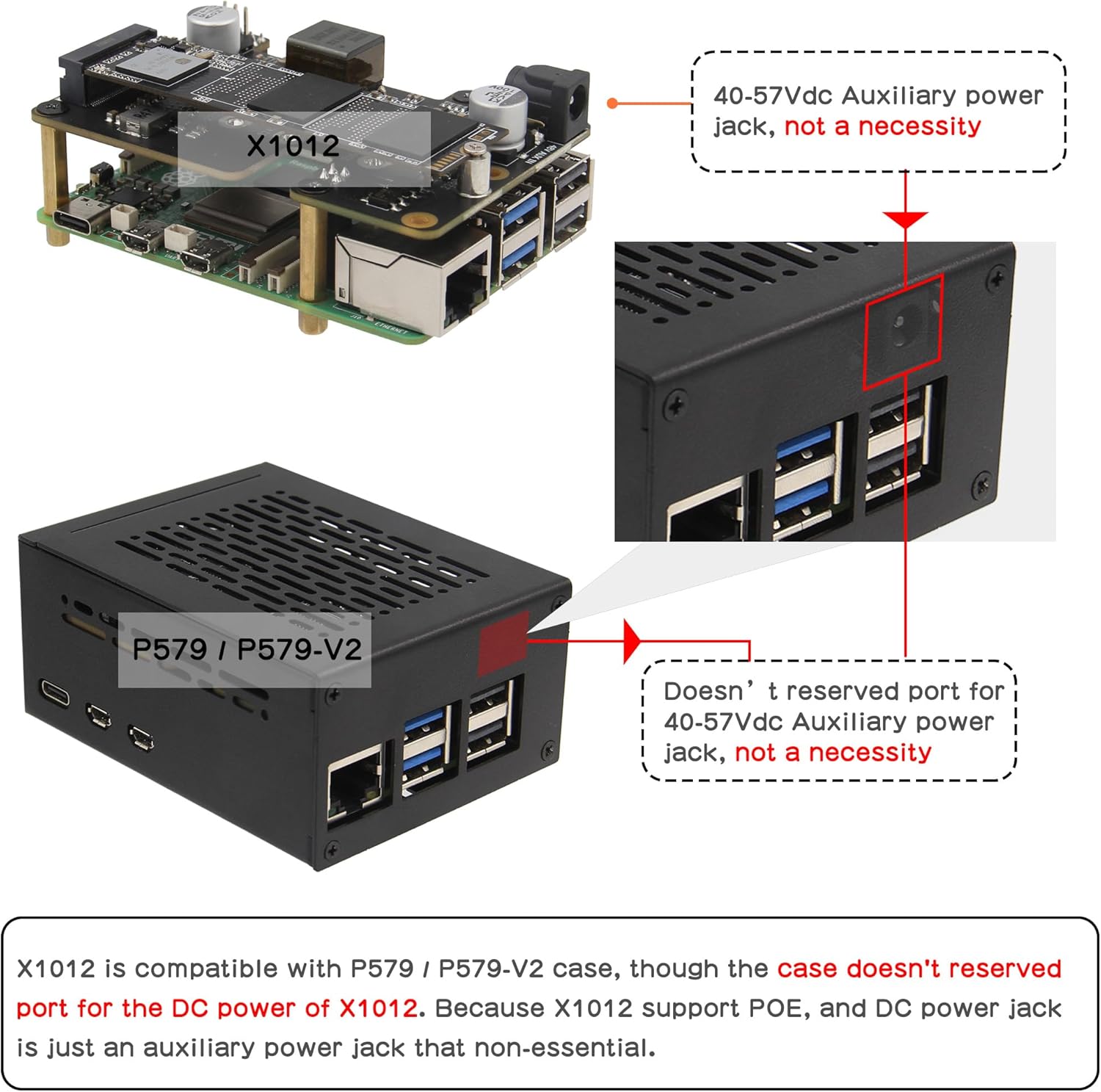 Geekworm X1012 PCIe to M.2 HAT NVMe SSD Shield Support PoE for Raspberry Pi 5 - immagine 5