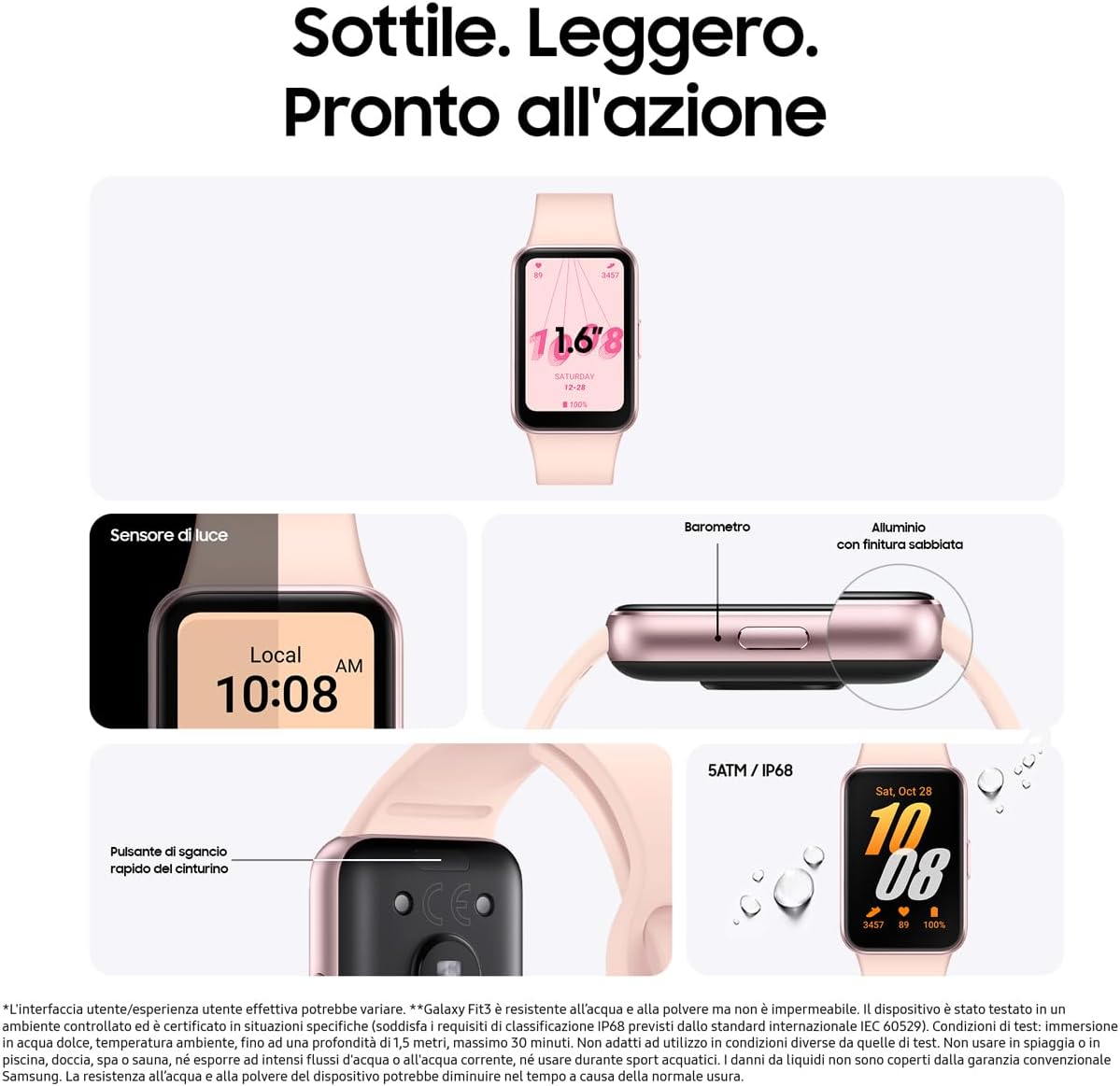 Samsung Galaxy Fit3 - Fitness Tracker, Pink Gold - immagine 2