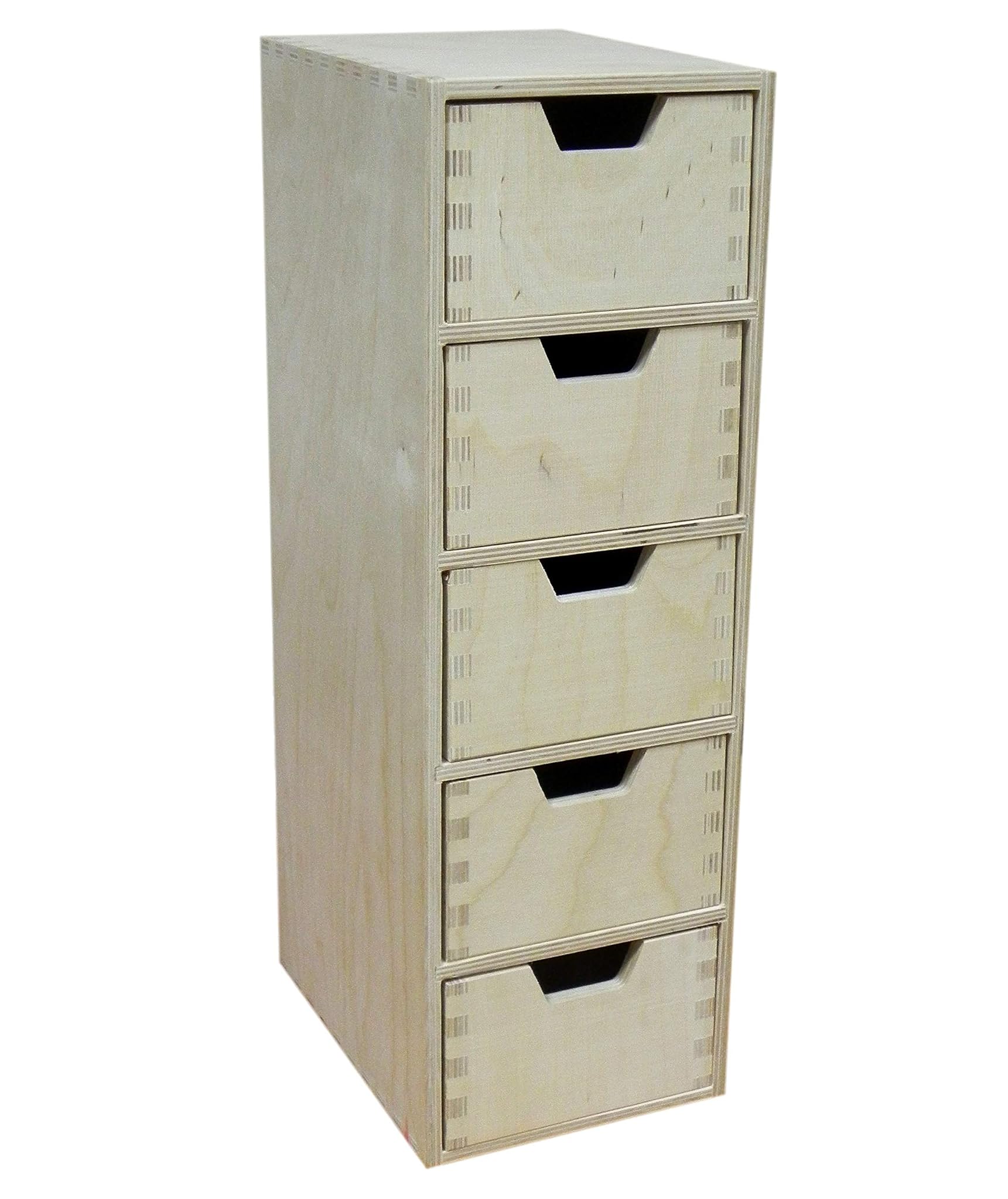 Cassettiera Lunga in Legno con 5 Cassetti