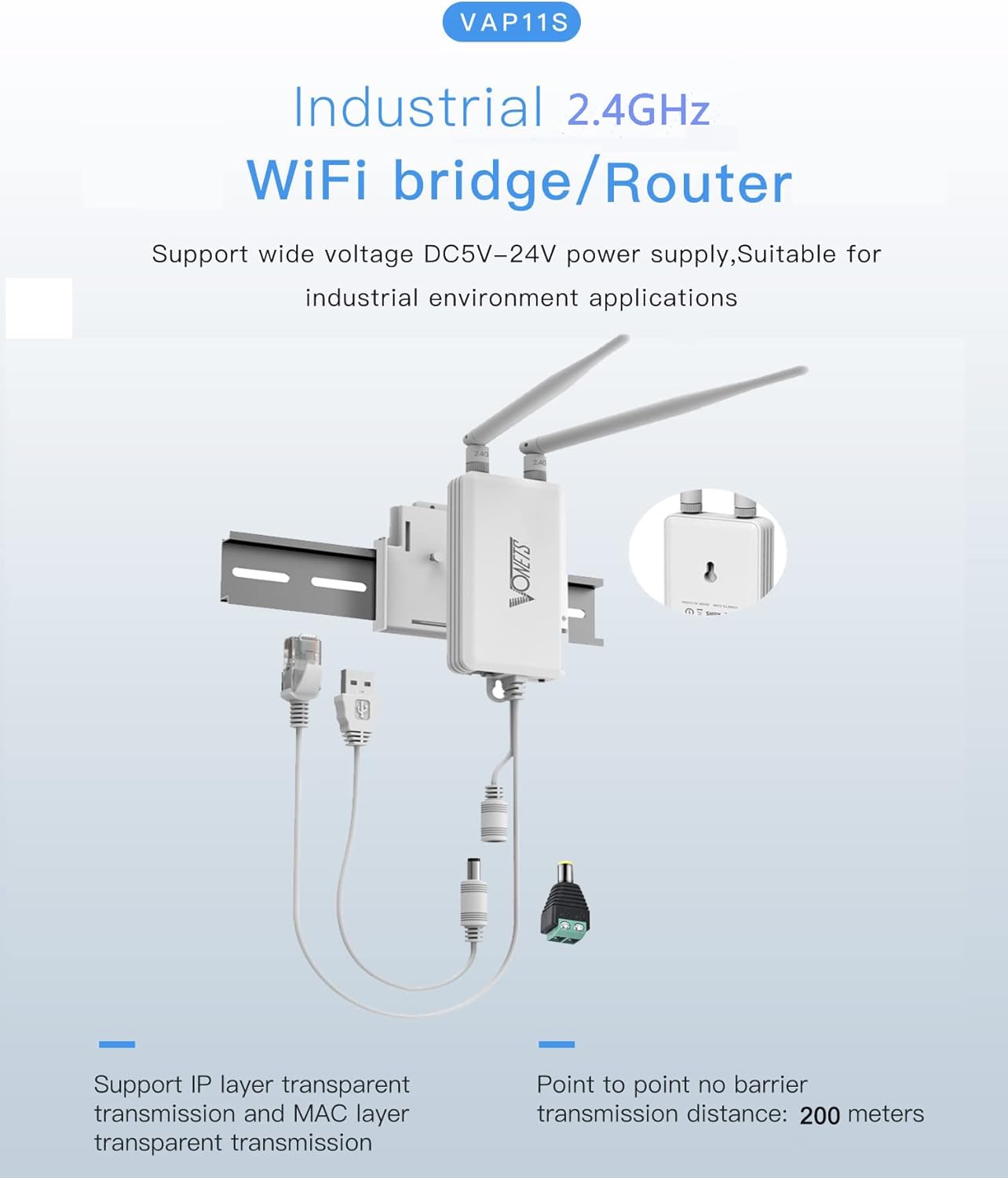 Vonets Ripetitore WiFi 2.4GHz Ponte Ethernet Wireless - immagine 2