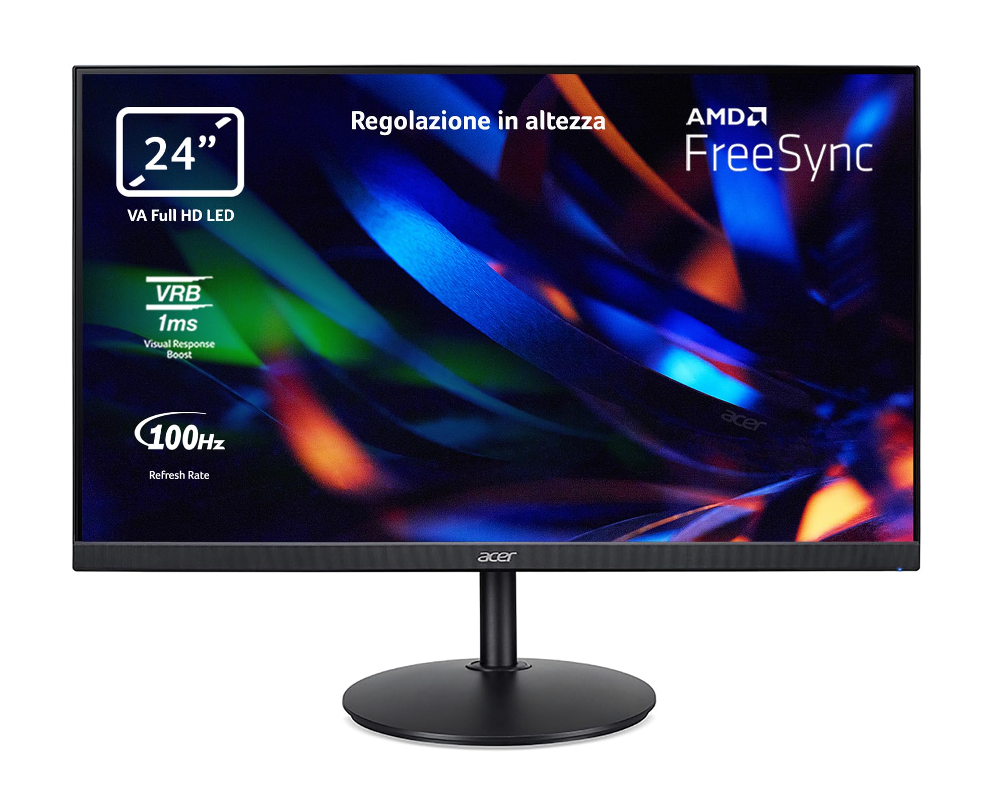 Acer CBA242YHbirf Monitor PC 24" Full HD 100 Hz, Nero