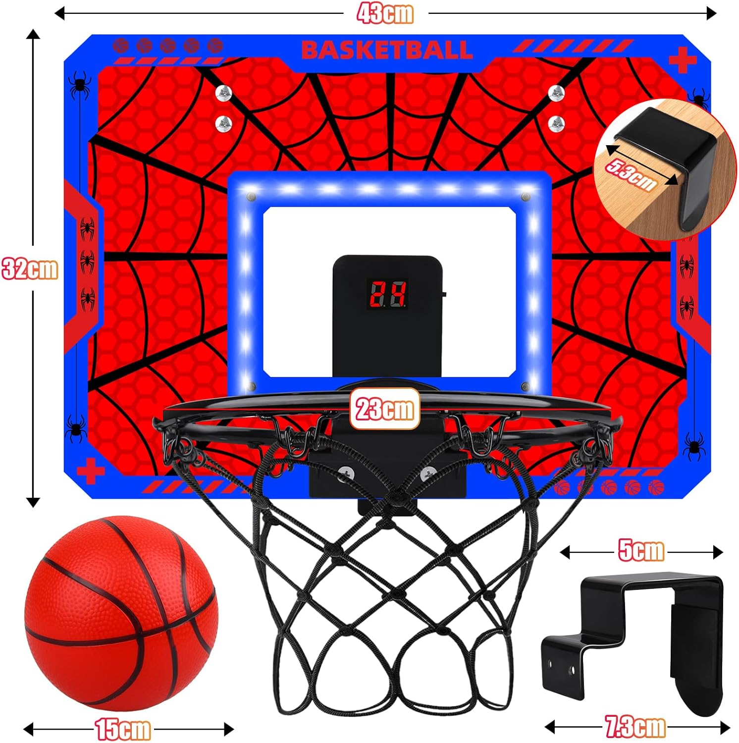 Auney Mini Canestro Basket da Camera con LED - immagine 5