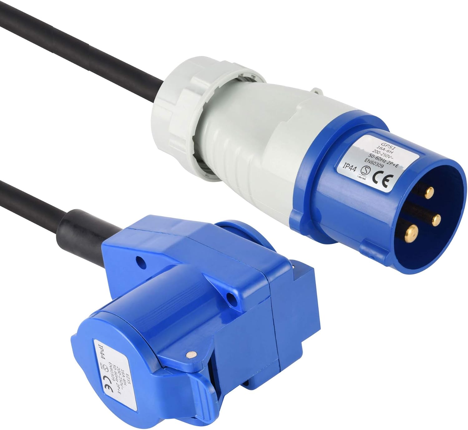 Electraline 92412 Prolunga Industriale In Gomma, Blu - immagine 5