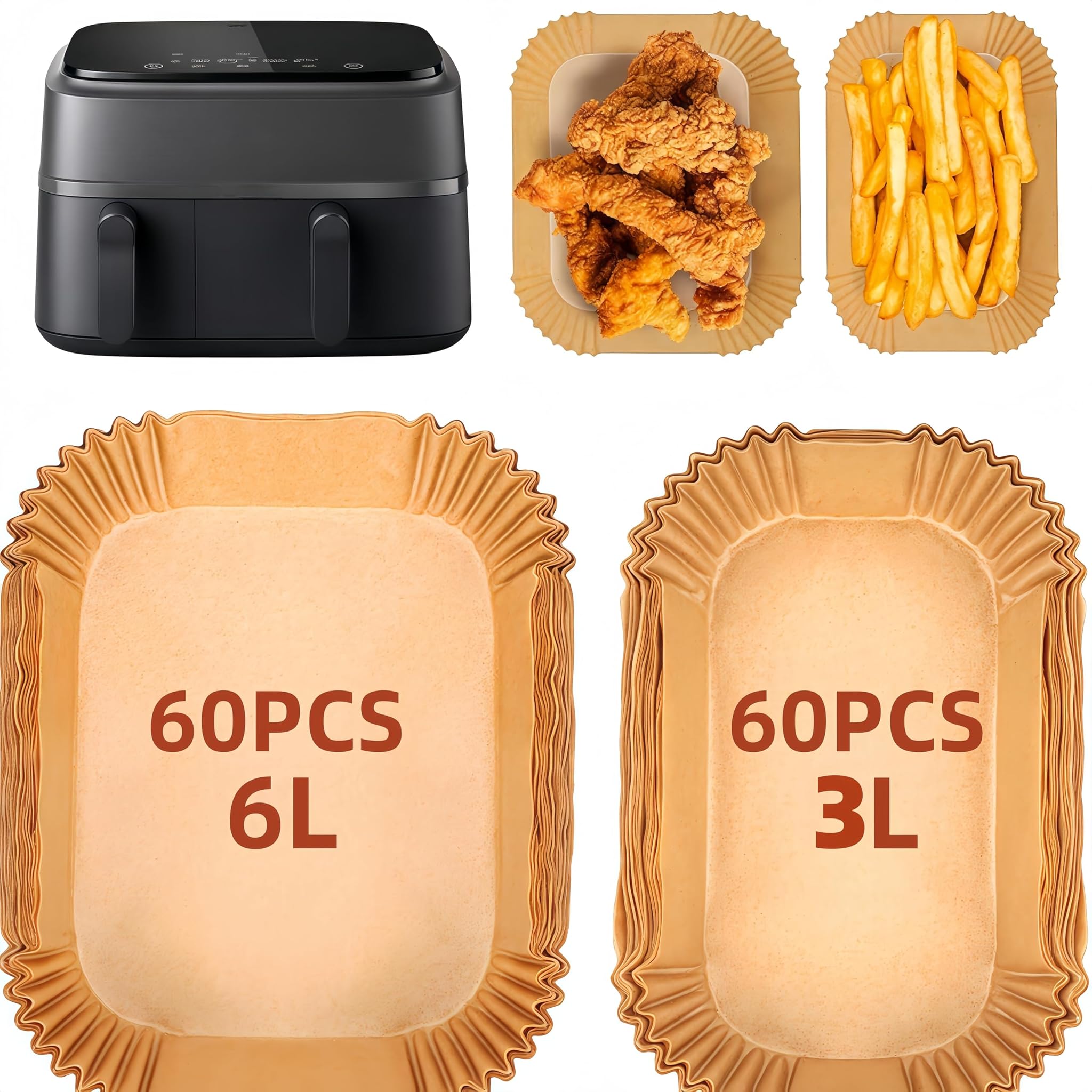 Carta da Forno per Airfryer Philips Dual Basket 9L (120 pezzi)