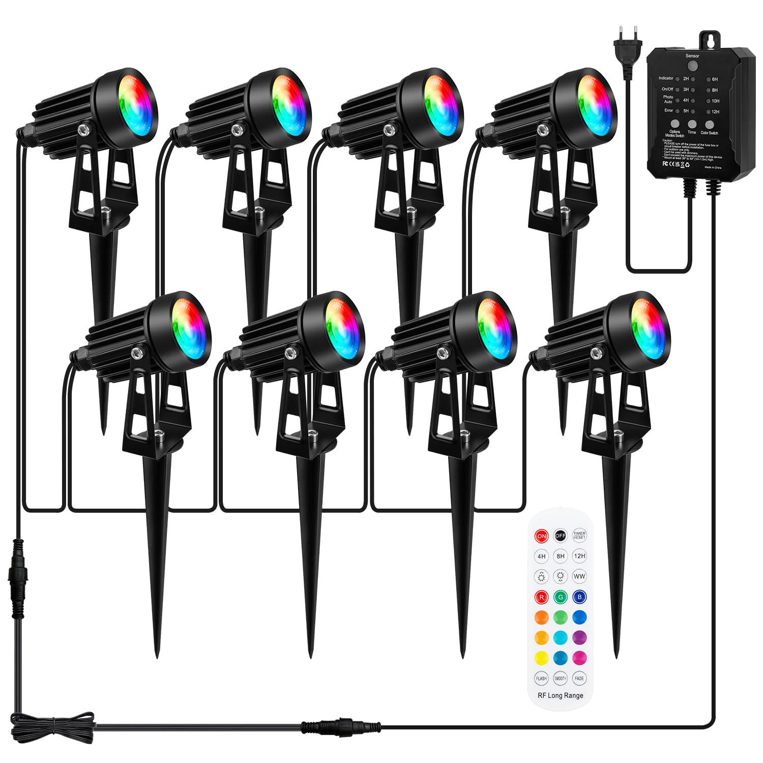 Kwode Illuminazione Giardino RGB LED Esterni 3W 8 Pezzi