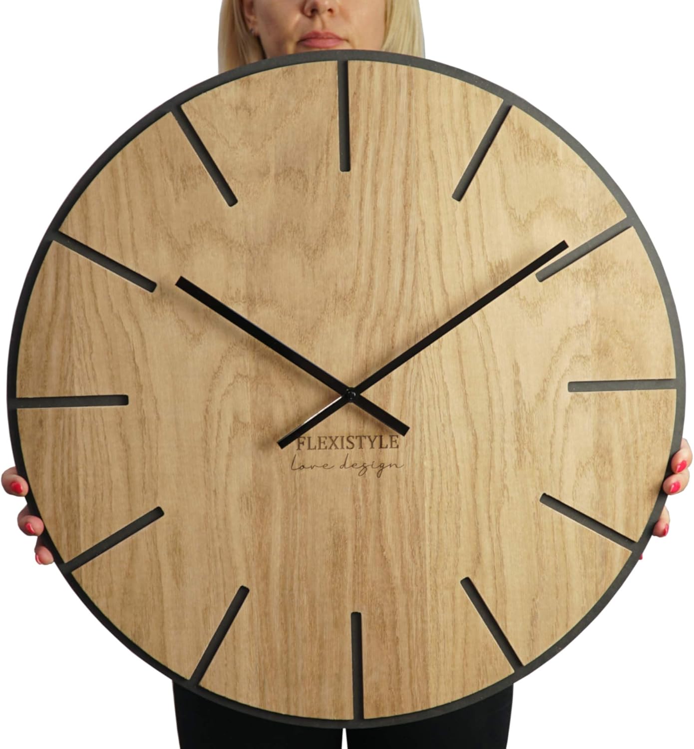 FLEXISTYLE Orologio da parete, nero, 60 cm - immagine 2
