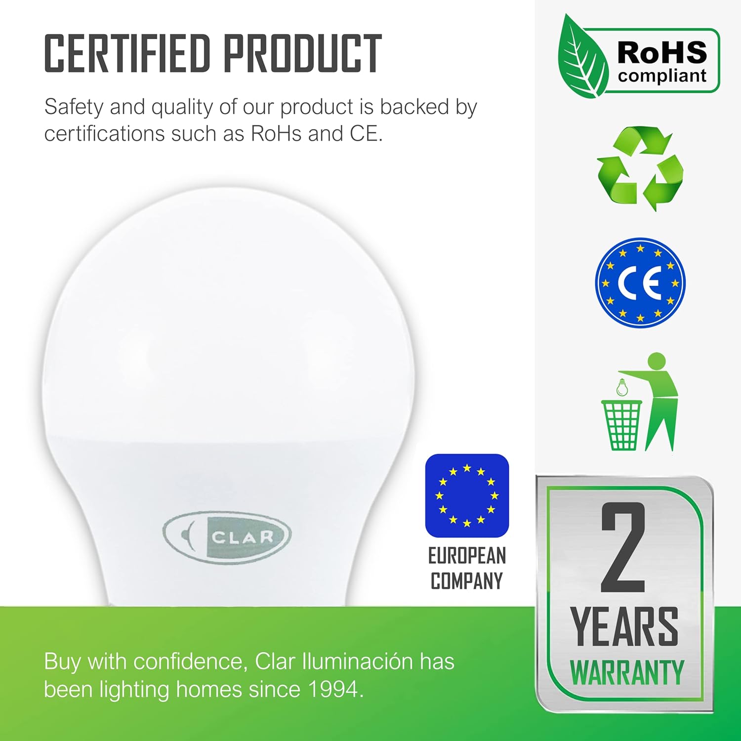 Clar Lampadina LED E27 G45 6W Luce Fredda - immagine 3