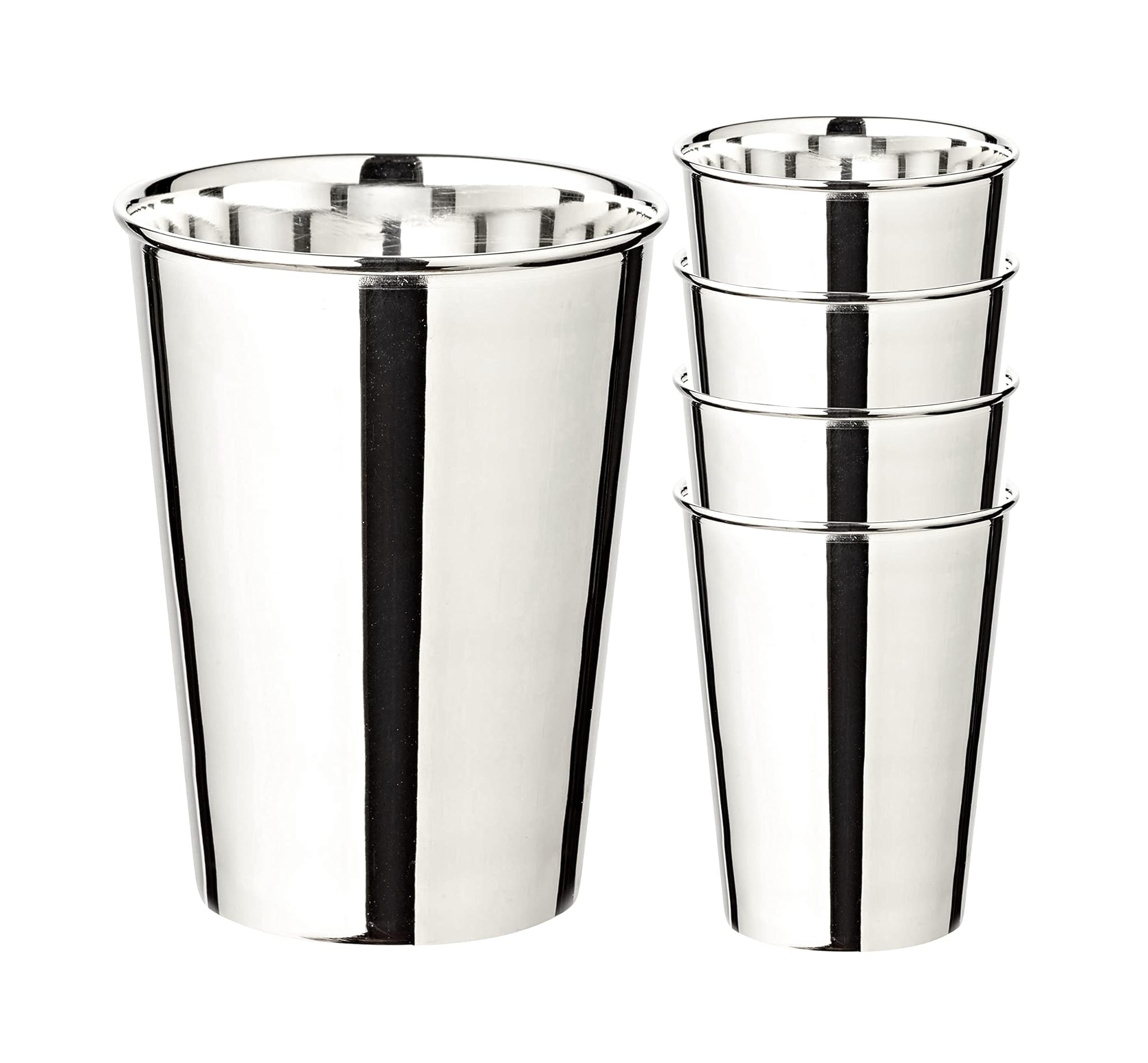 Edzard Set di 4 tazze in argento Tazza per bere Mido, placcata in argento, altezza 10 cm