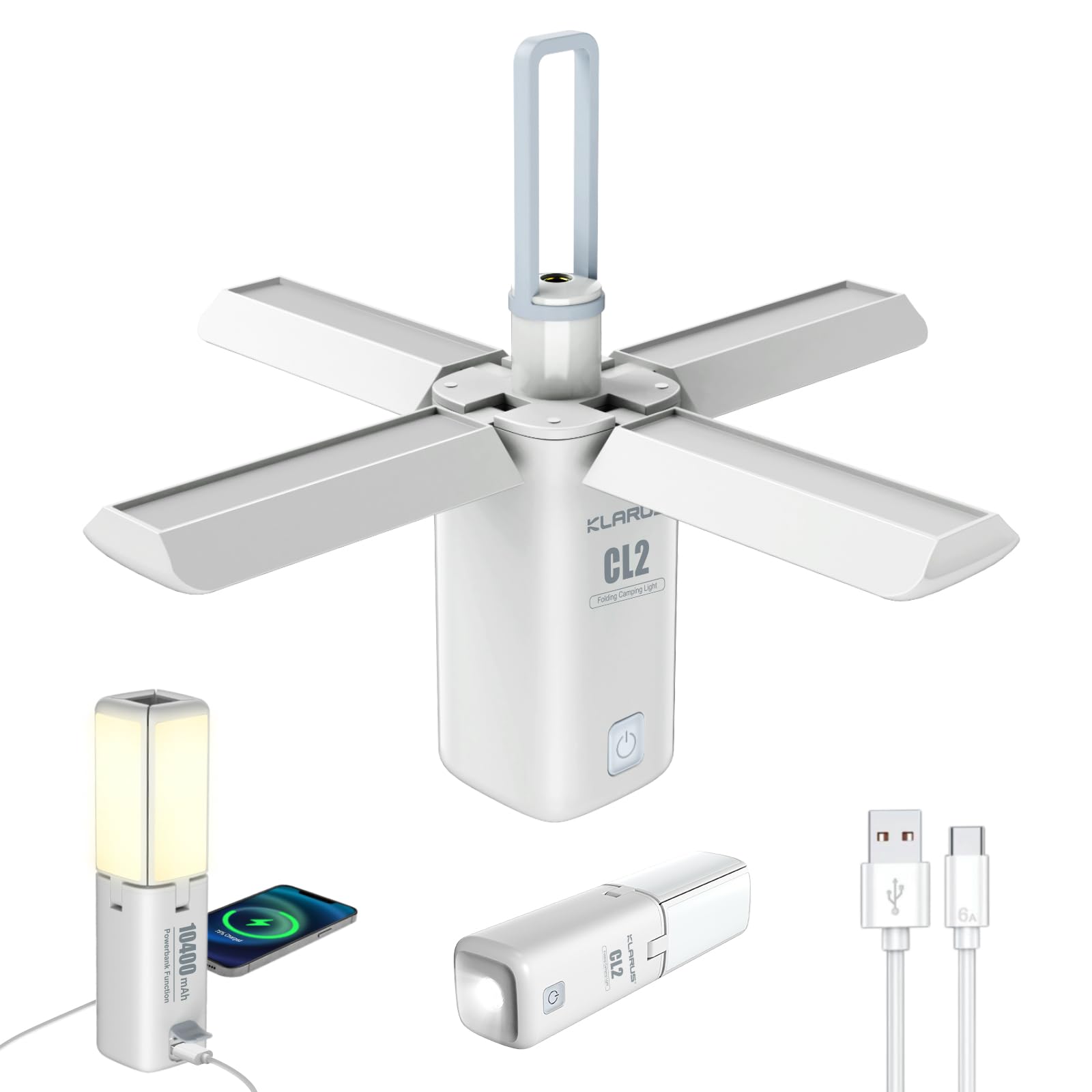 Klarus CL2 Lampada Campeggio Pieghevole 10400 mAh