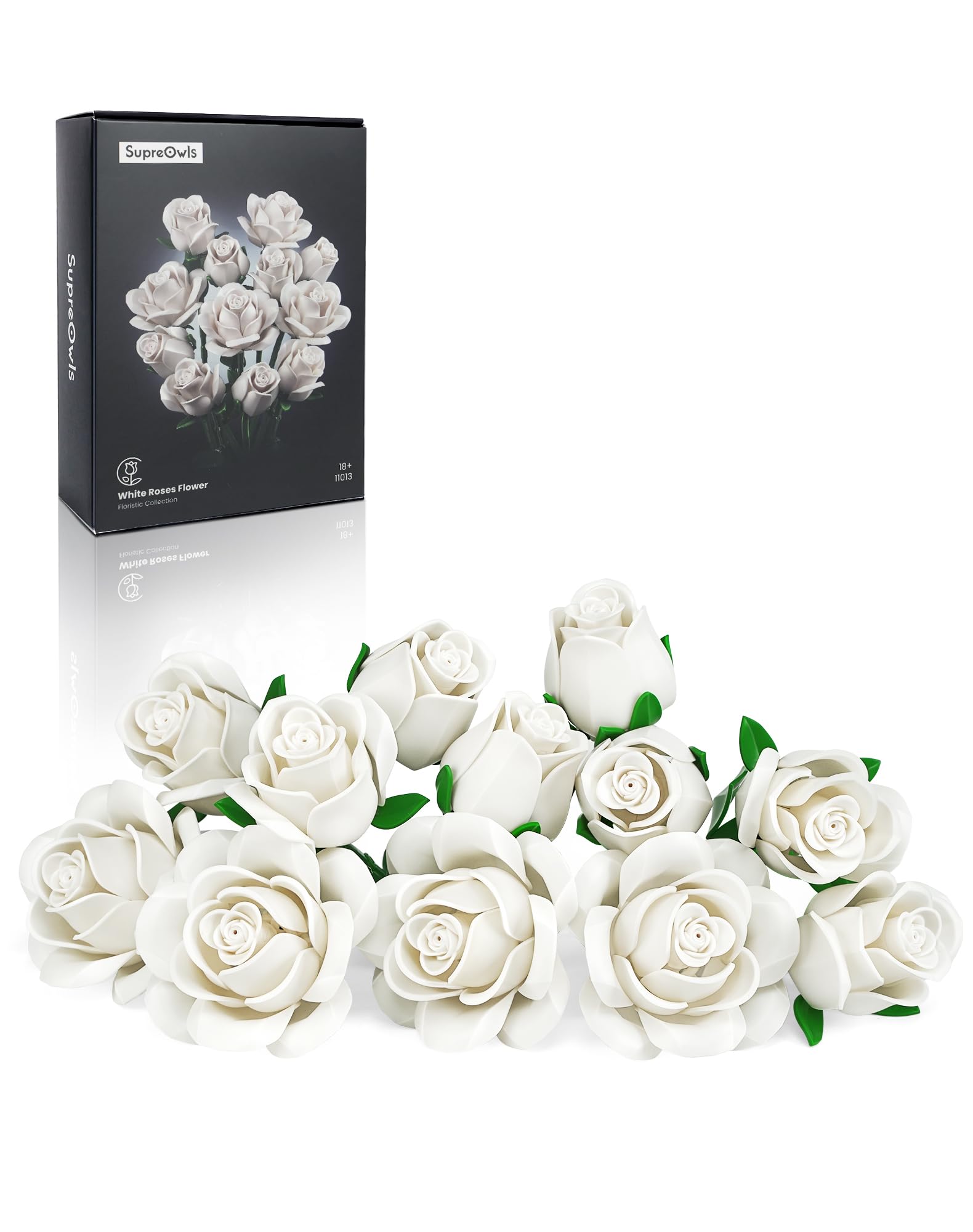 Millionspring Bouquet di Rose Bianche - Set da Costruzione
