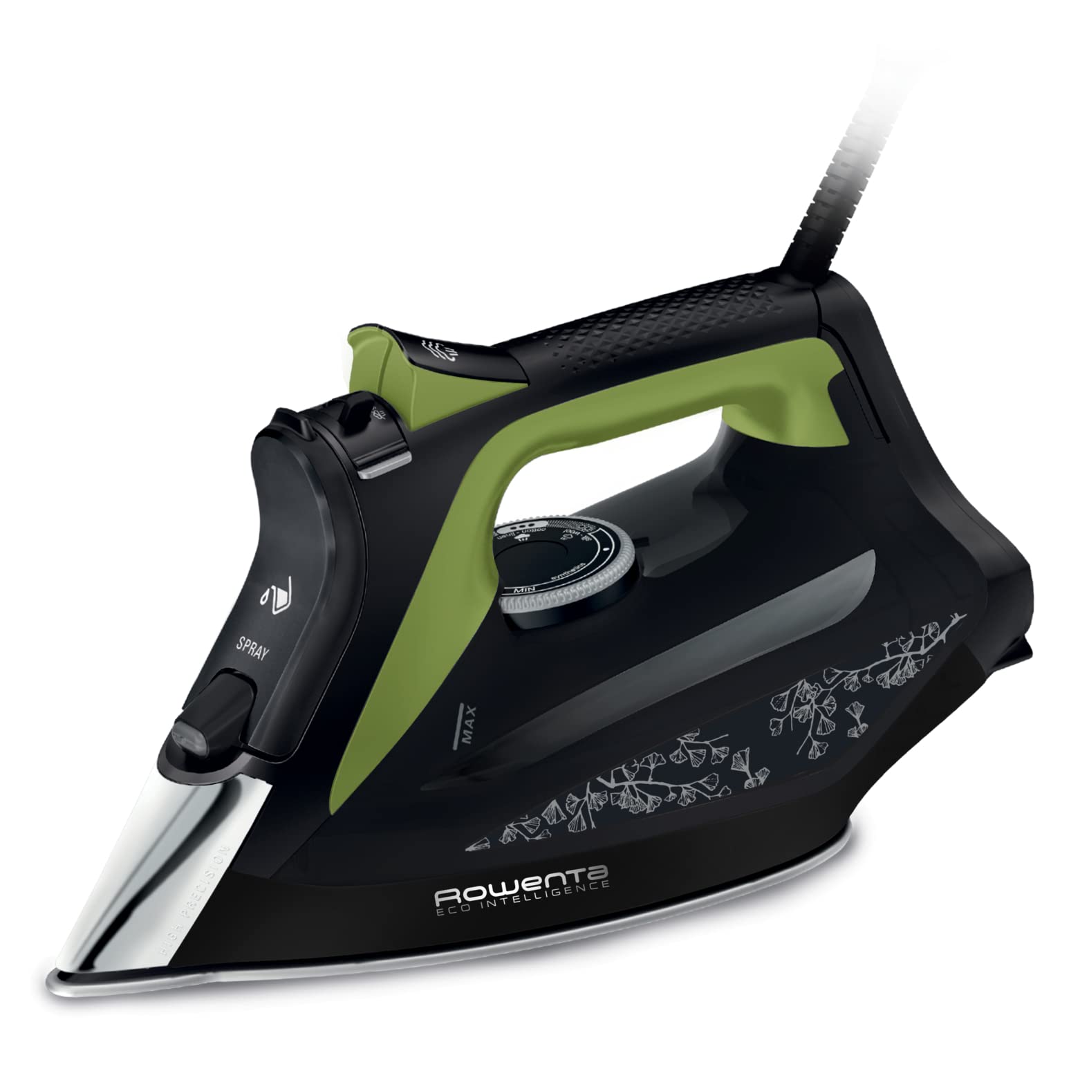 Rowenta DW6330D1 Eco Intelligence Ferro a Vapore, Nero/Verde