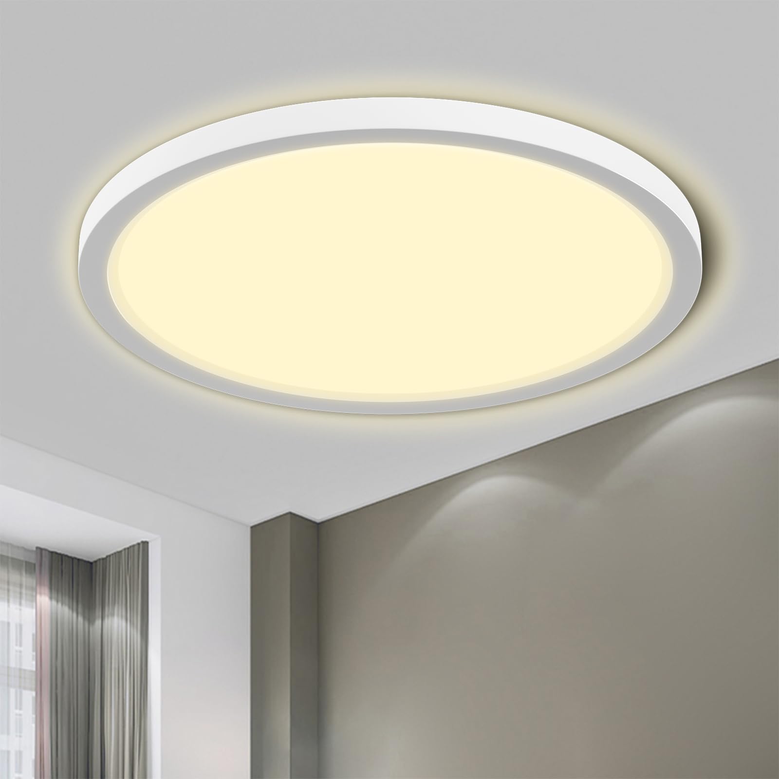 Lqwell® Plafoniera LED IP44 Rotonda Piatta 18W