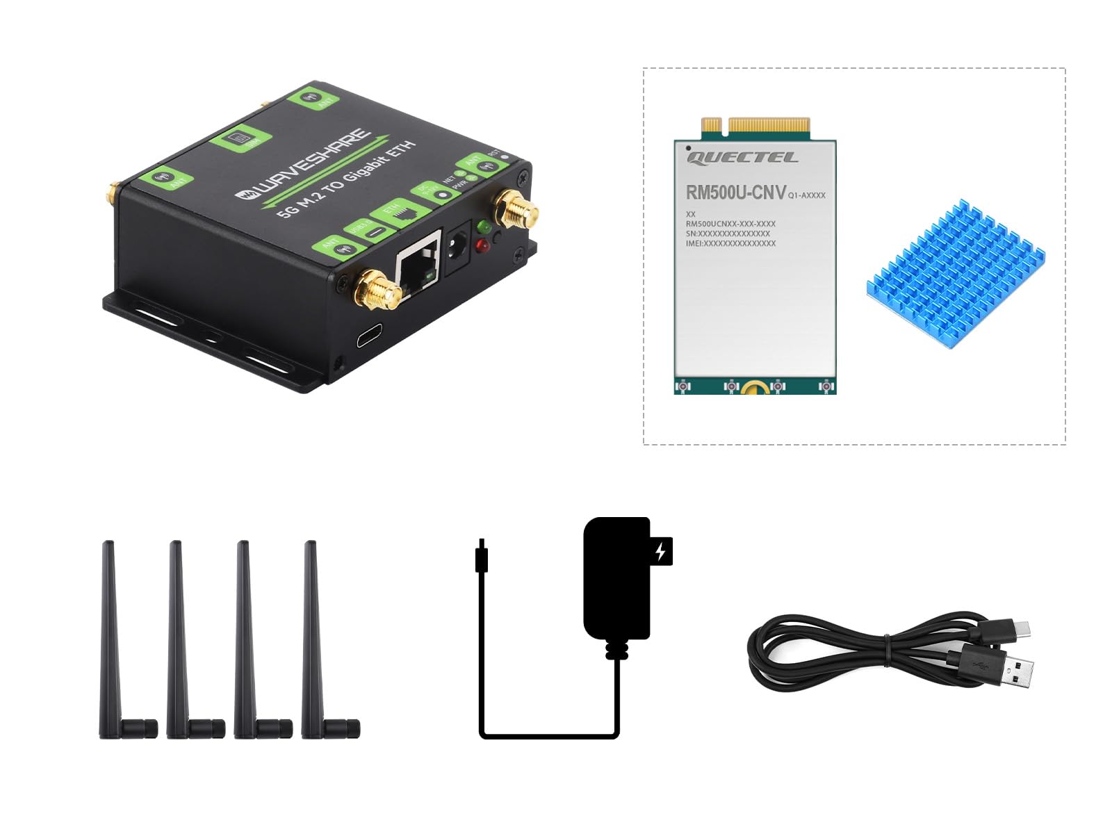 Waveshare 5G M.2 to Gigabit Ethernet Converter