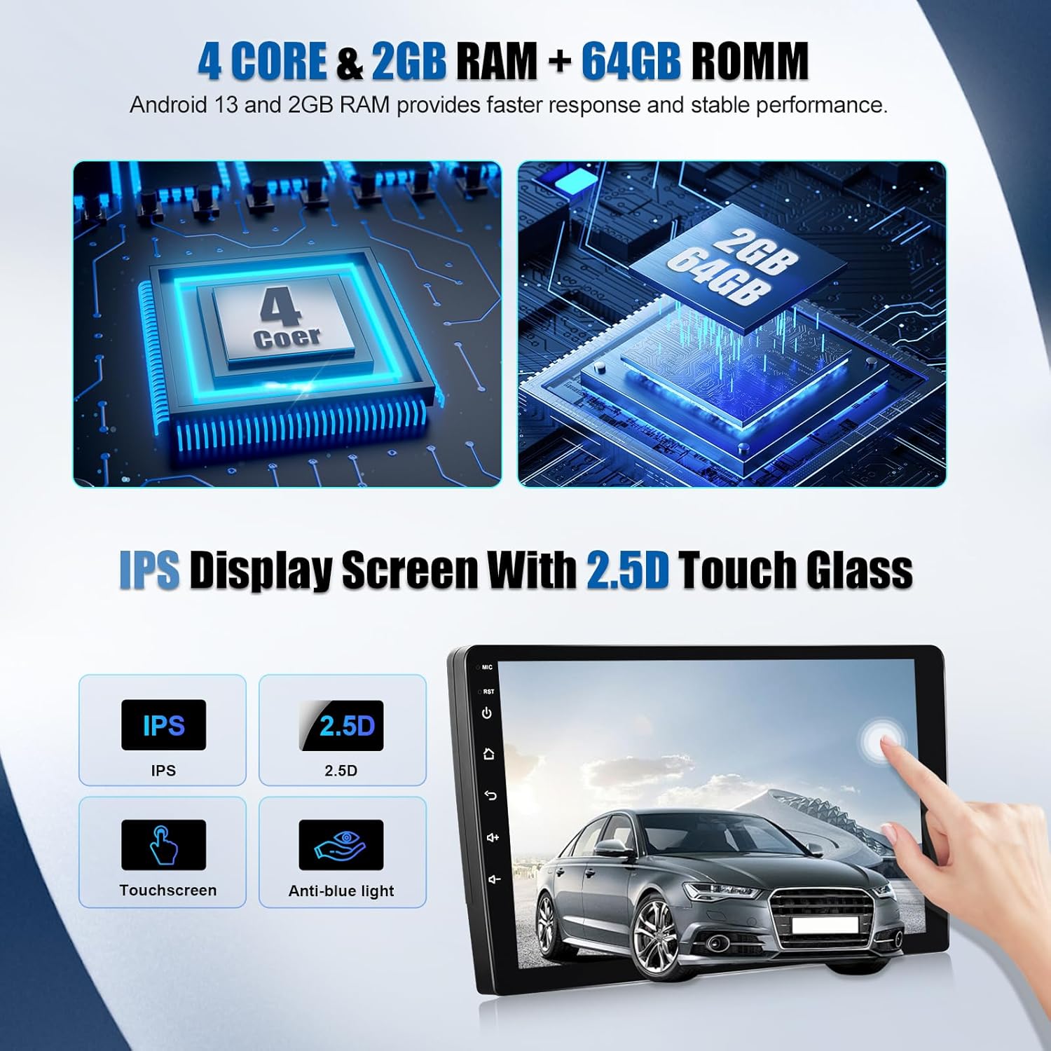 Sixwin Autoradio Android 13 9" per BMW 3er E46 2+64G - immagine 4