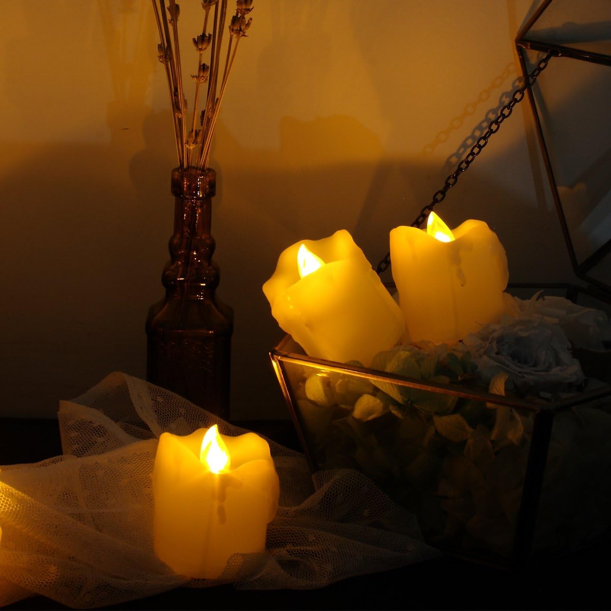 Candele elettriche, realistiche, luminose e sfarfallanti a batteria ...